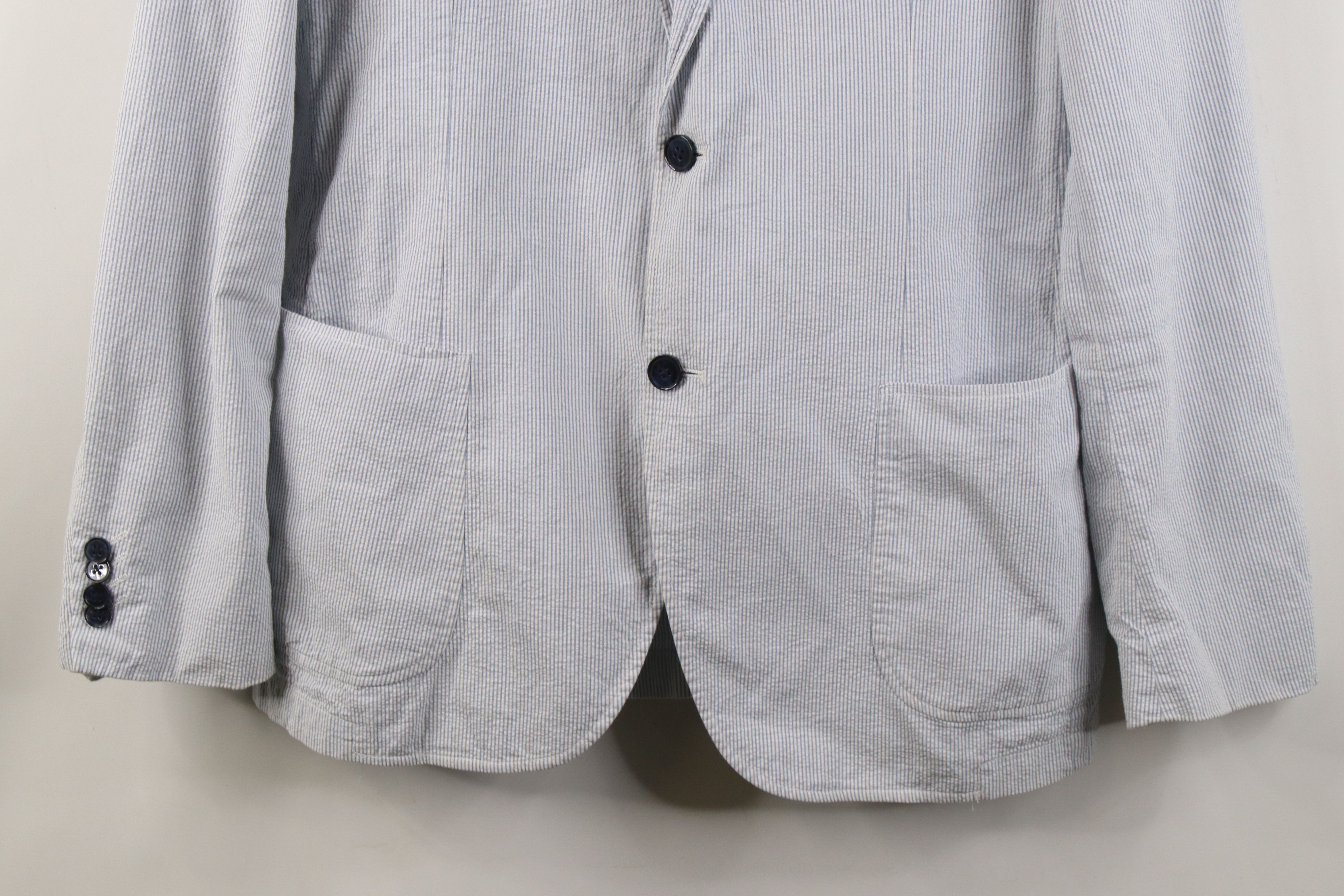 Vintage The Savile Row Seersucker 2 Button Suit Coat Blazer Jacket Size US XXL / EU 58 / 5 - 3 Thumbnail
