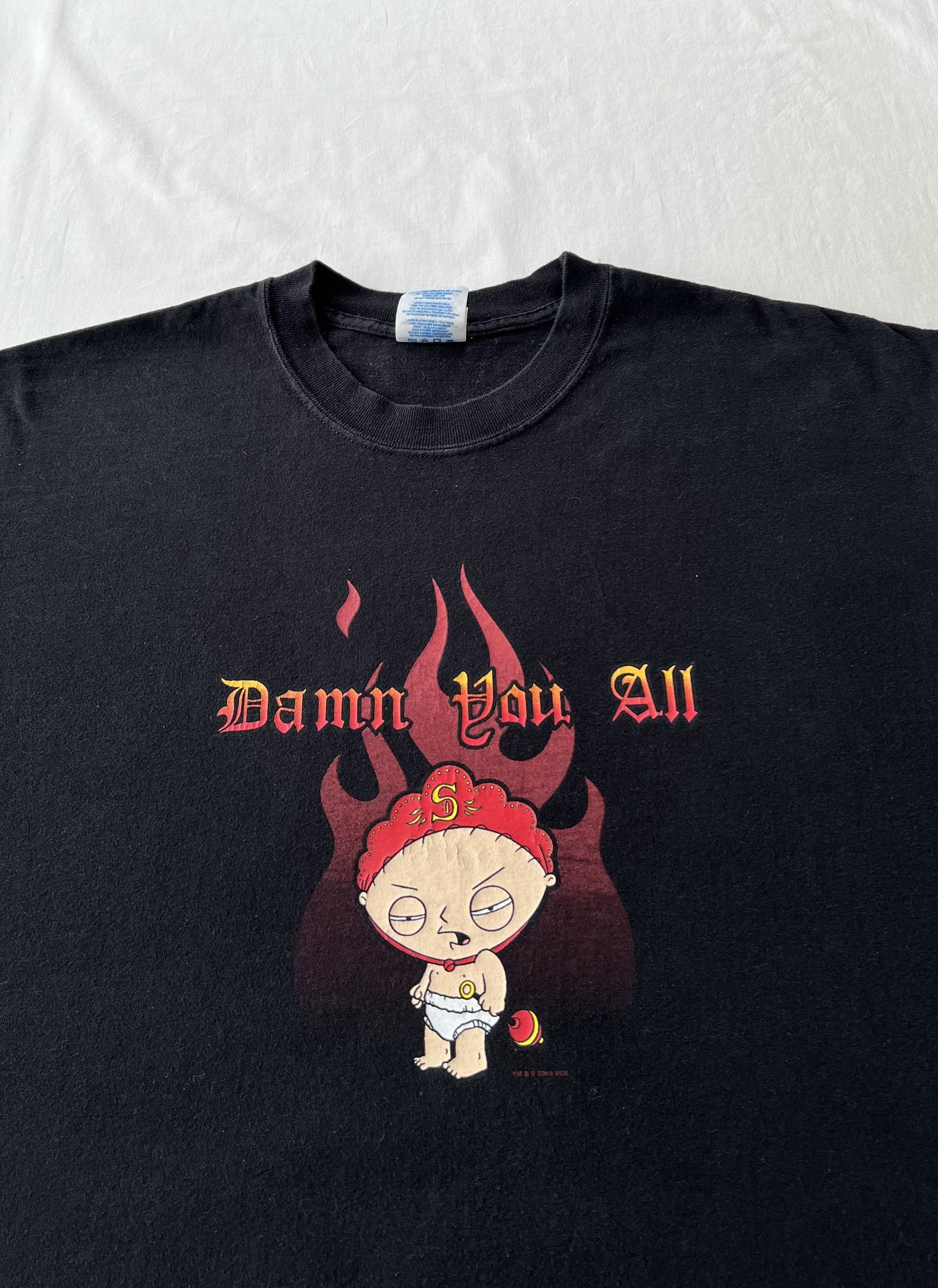 Cartoon Network Vintage 2003 Family Guy Stewie Damn You All Cartoon T-shirt Size US XL / EU 56 / 4 - 3 Thumbnail