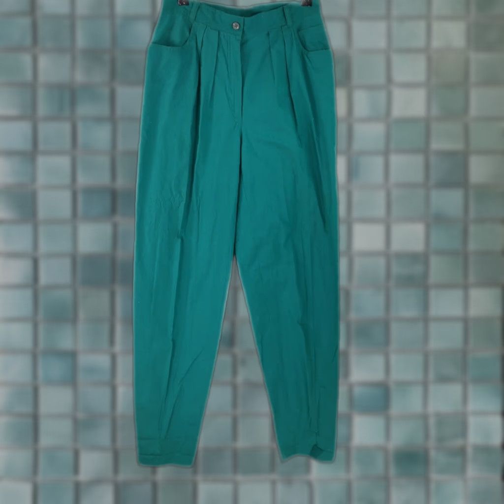 Ford VINTAGE Charlotte Ford Tulip Dress Pants Womens Size 12 Green Pleated 30X33 Size 34" / US 12 / IT 48 - 1 Thumbnail