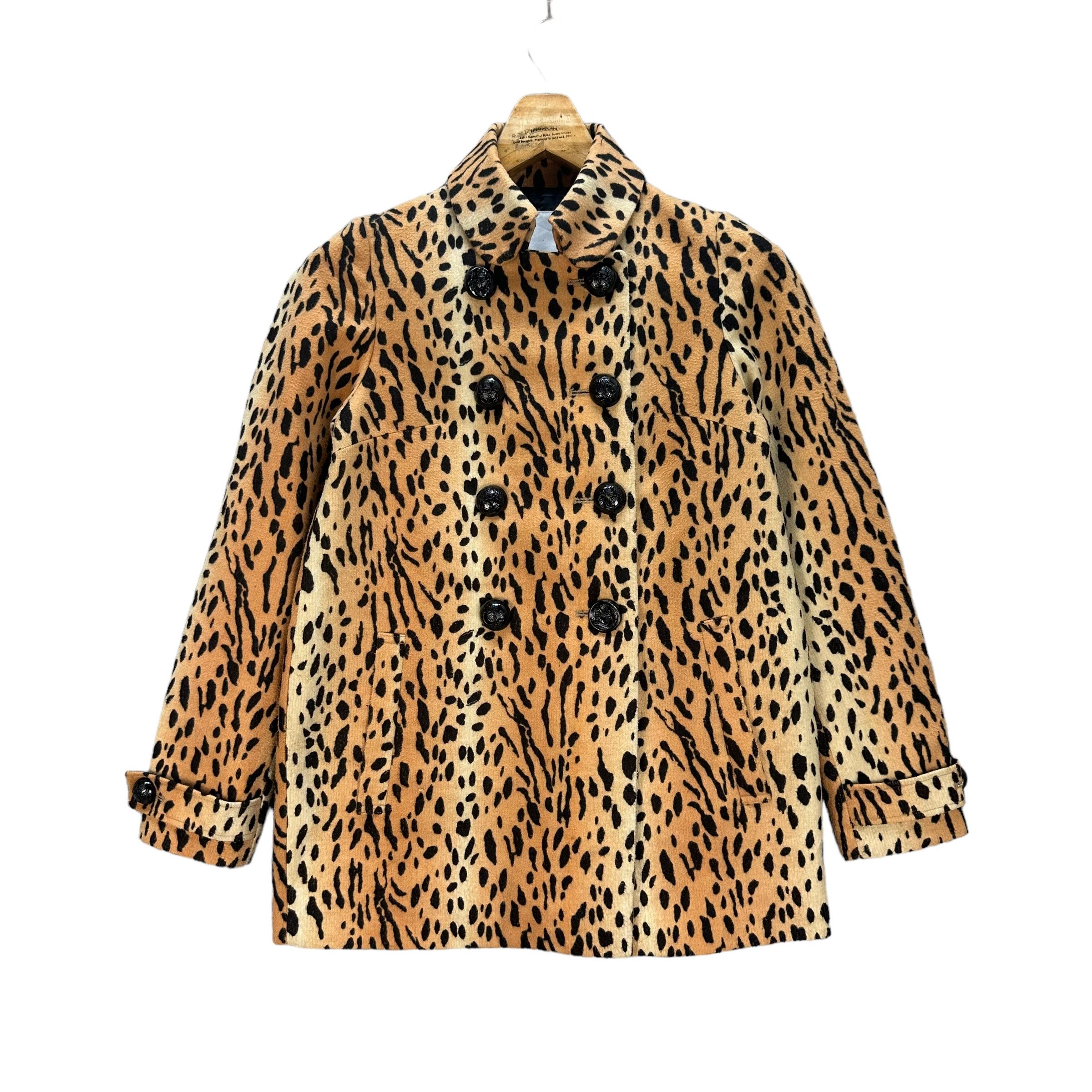 SLY SLY CHEETAH DOUBLE BREASTED COAT #8687-021 Size S / US 4 / IT 40 - 1 Thumbnail