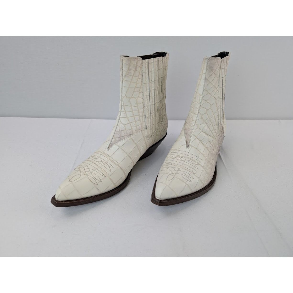 Celine o1rshd1 Leon Chelsea Boots in White Size US 9 / EU 42 - 7 Thumbnail