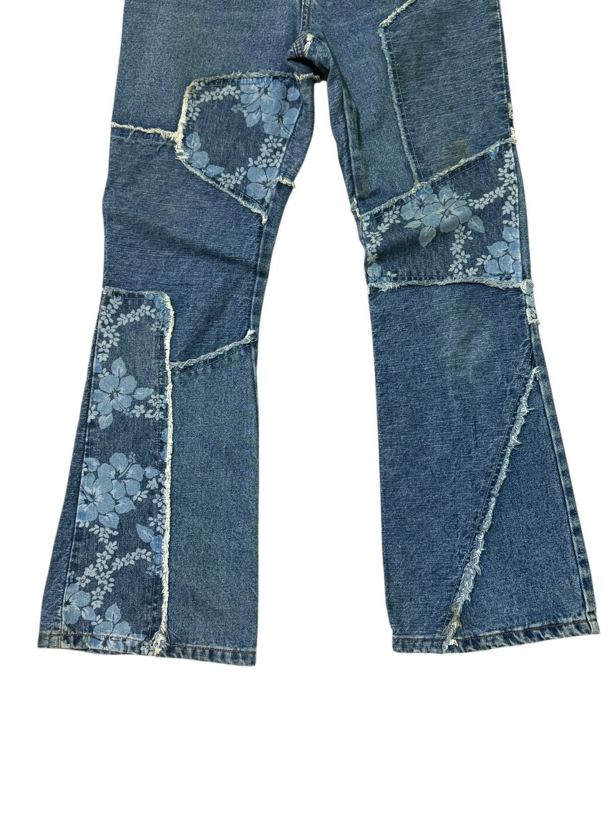 Vintage Crazy Flared CAT Reconstructed Reworked jeans Size 26" / US 2 / IT 38 - 7 Thumbnail
