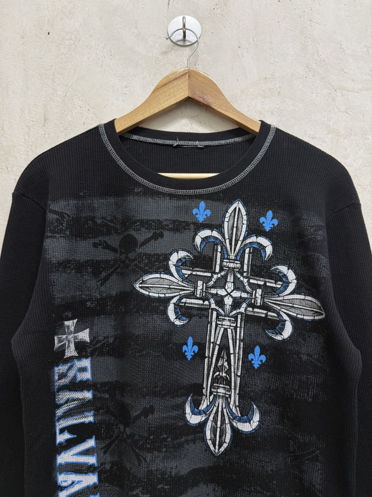 Affliction No Boundaries Salvation Crosses Thermal Shirt Cyber Y2K Size US M / EU 48-50 / 2 - 2 Thumbnail