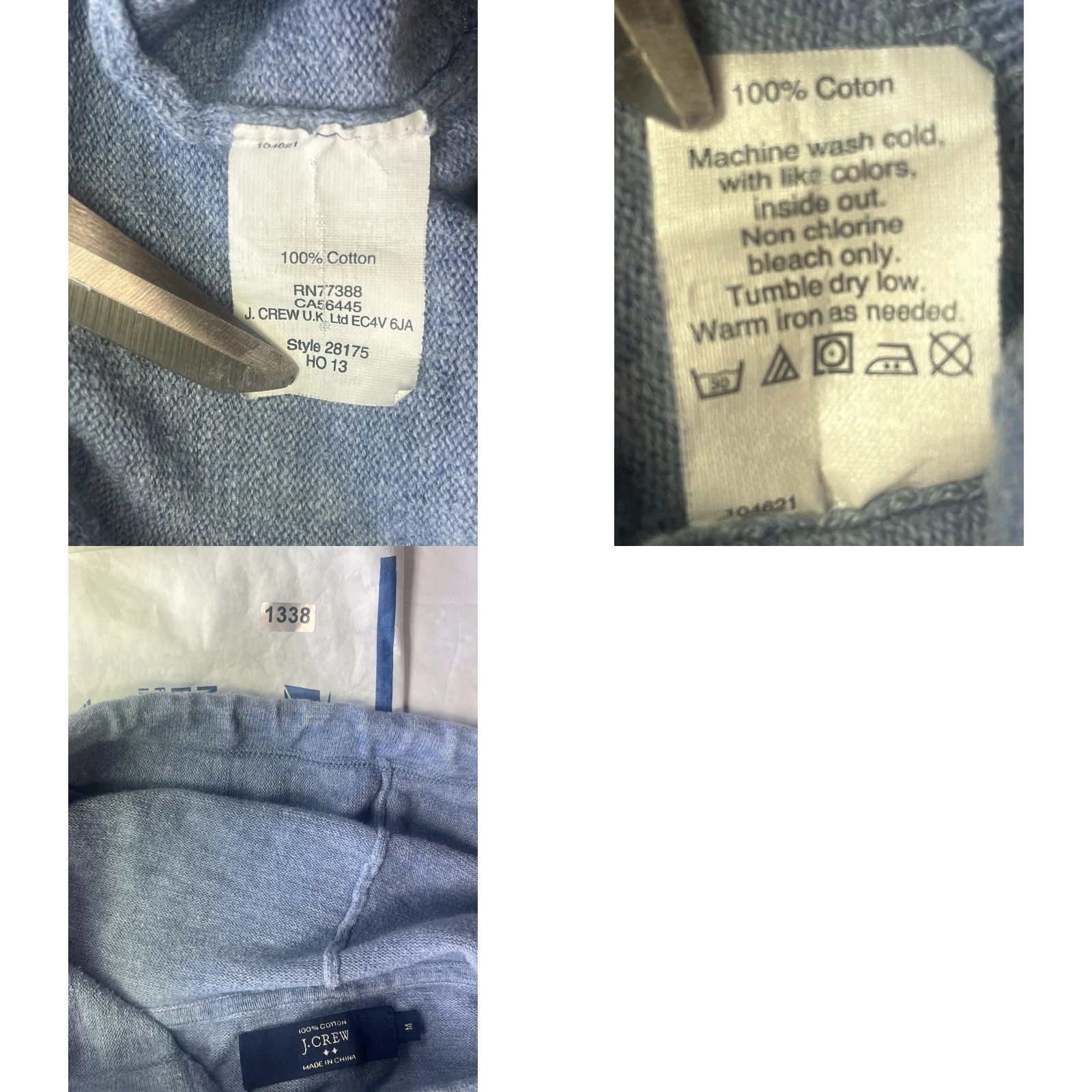 J.Crew J.CREW Hoodie Men Medium Pullover Gray Blue Pockets Casual Comfort Size M / US 6-8 / IT 42-44 - 8 Thumbnail
