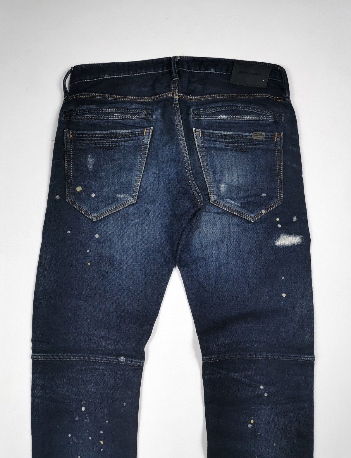 Japanese Brand Jimmy Taverniti Blackie Paint Splash Boro Slim Stretch Jeans Size US 32 / EU 48 - 7 Thumbnail