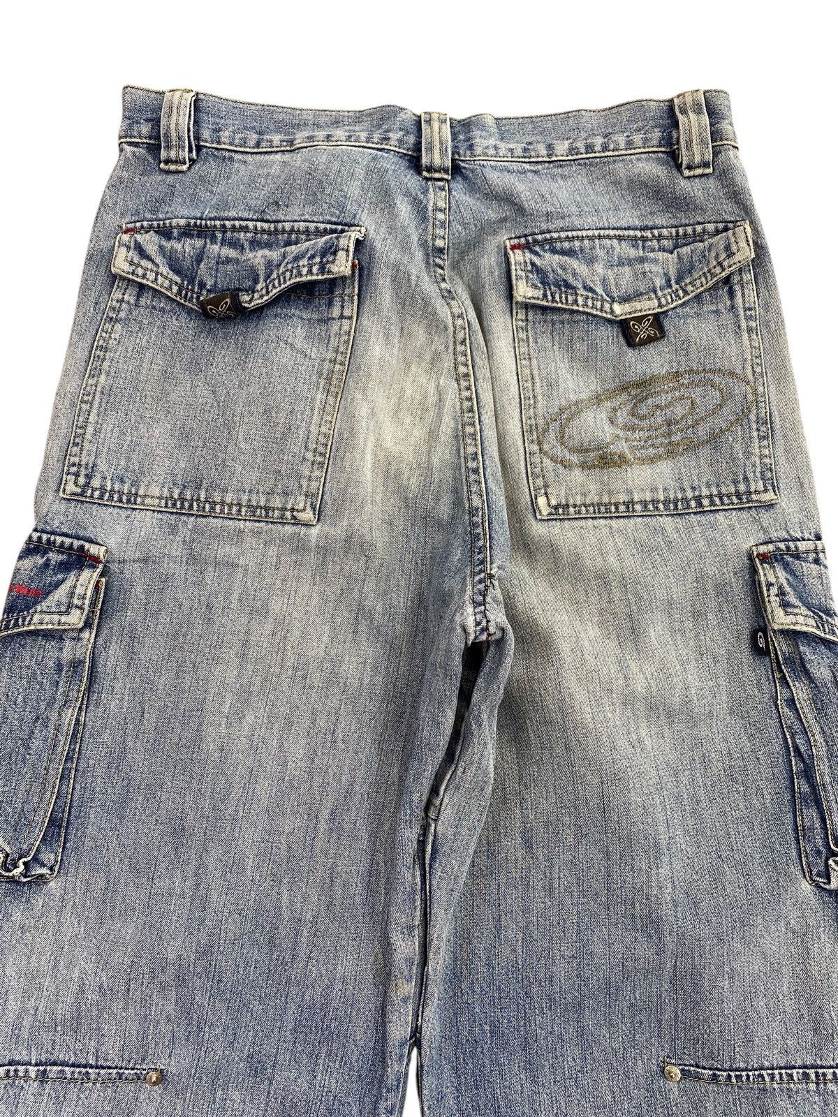 Other Diko Japanese Brand Blue Faded Wash Style Cargo Jeans Size US 31 - 4 Thumbnail