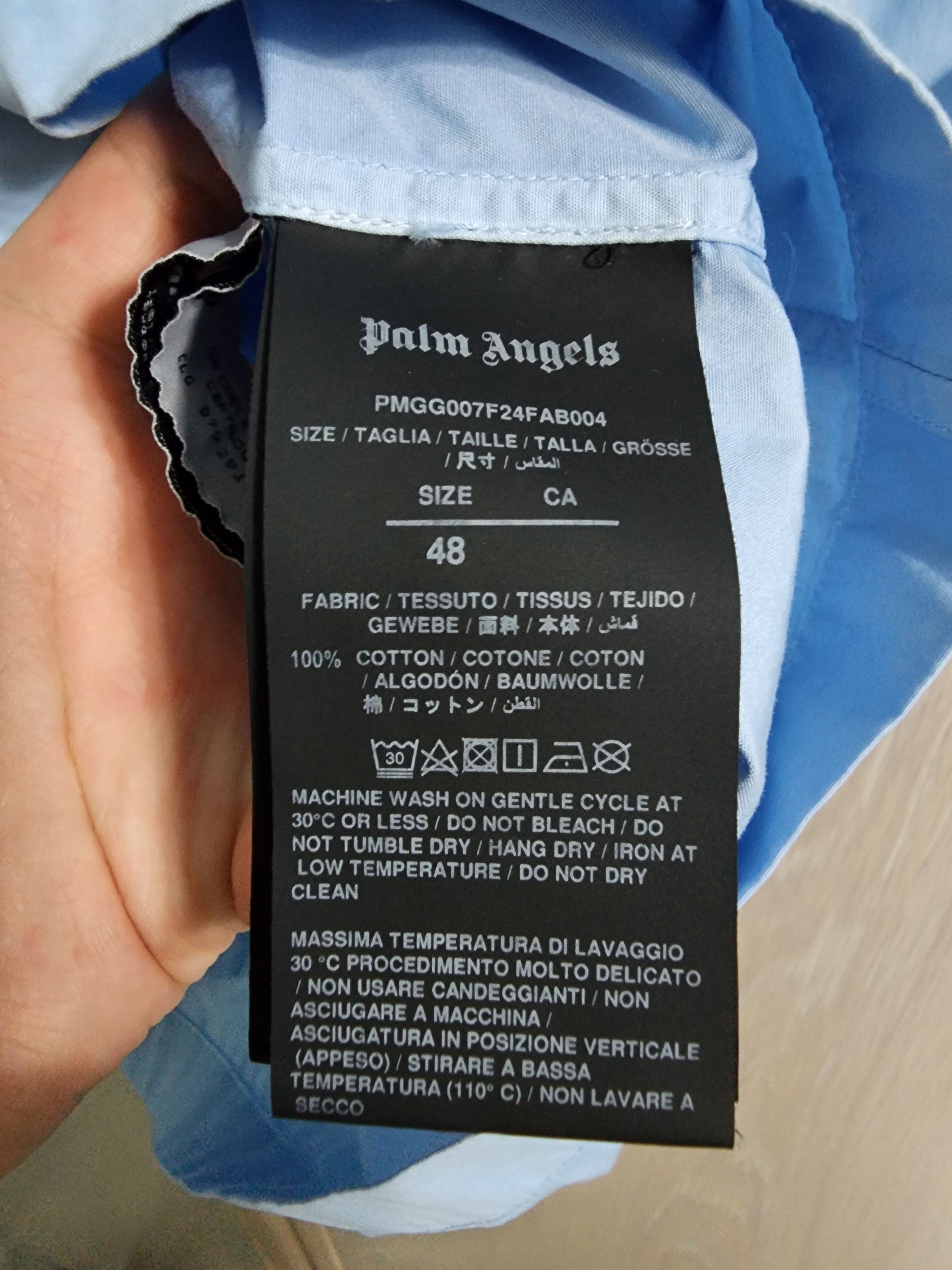 Palm Angels Gothic Logo Shirt Size US M / EU 48-50 / 2 - 9 Thumbnail