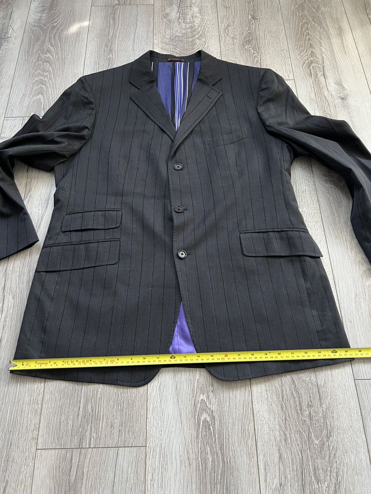 Etro Vintage Etro Milano Striped Blazer Classic Suit Wool Size 58 Size 50R - 16 Thumbnail
