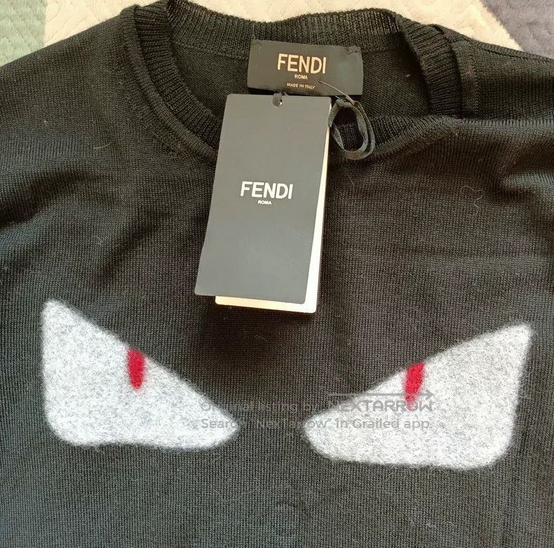 Fendi Fendi Little monster black wool knit sweater Size US S / EU 44-46 / 1 - 4 Thumbnail