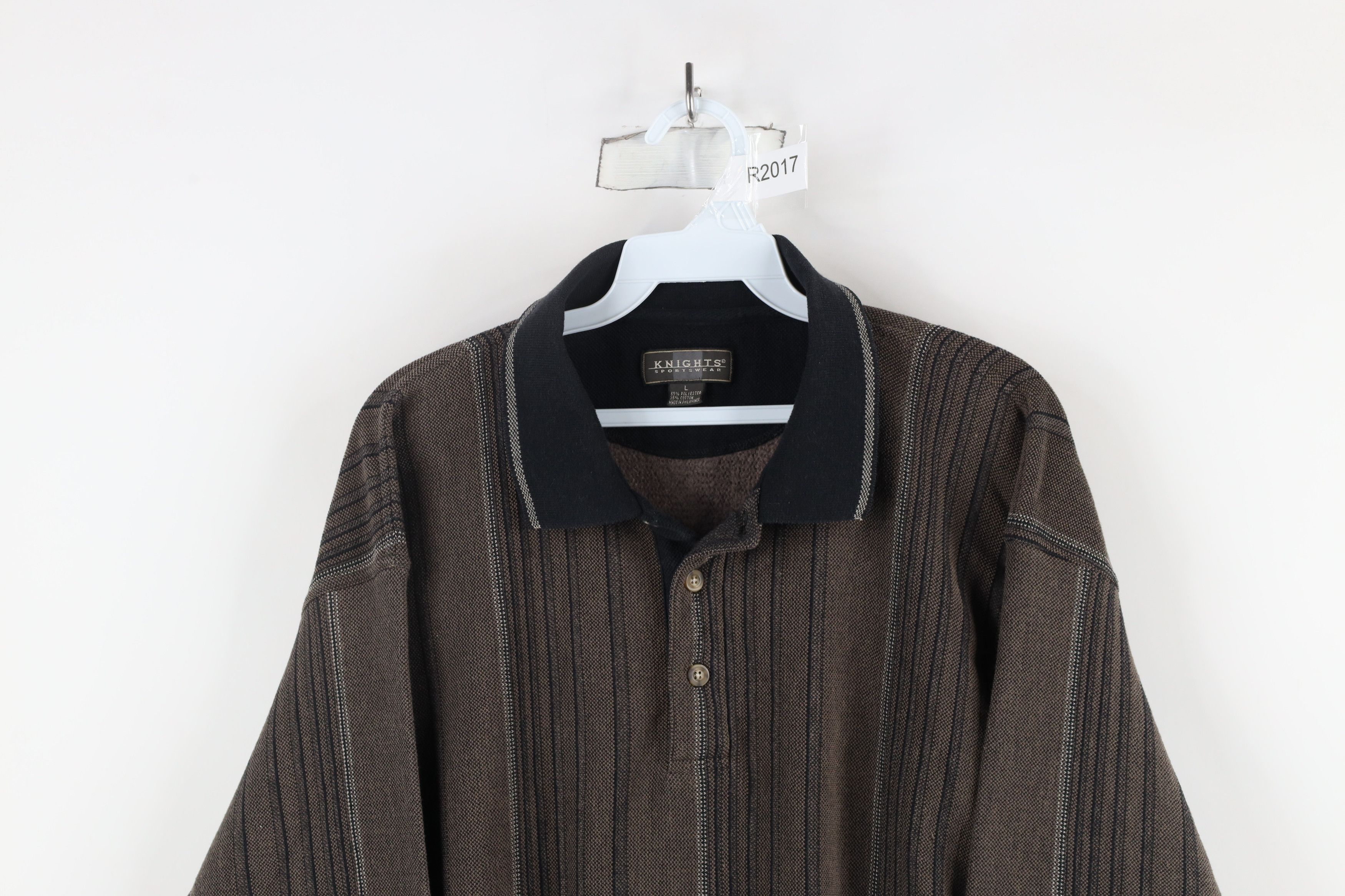 Vintage Vintage 90s Streetwear Block Collared Pullover Sweatshirt Size US L / EU 52-54 / 3 - 2 Thumbnail