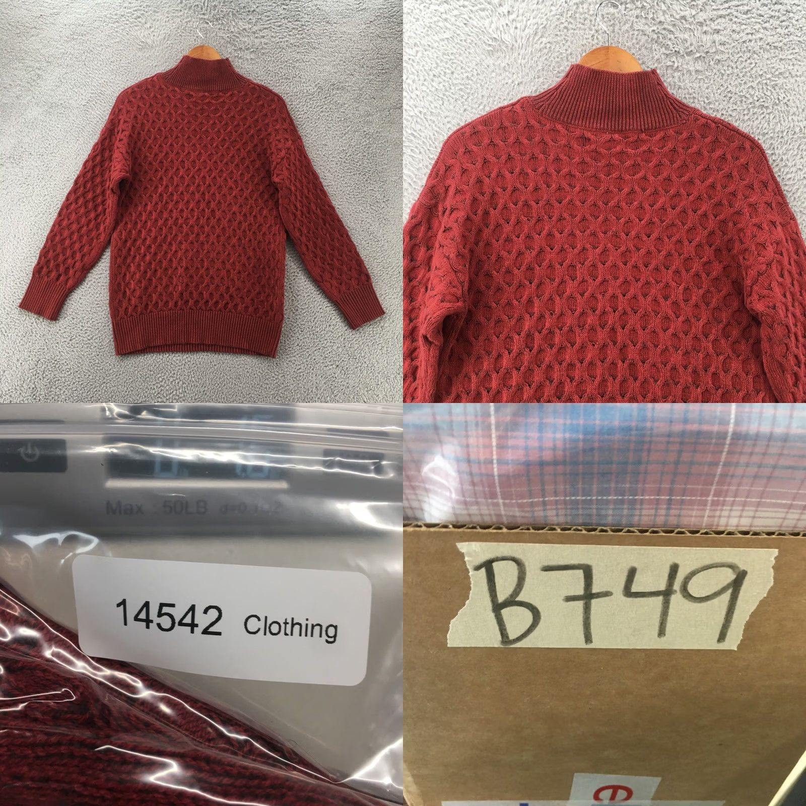 Vintage Knox Rose Honeycomb Knit Turtleneck Sweater Womens S Red Long Sleeve Pullover Size S / US 4 / IT 40 - 8 Thumbnail