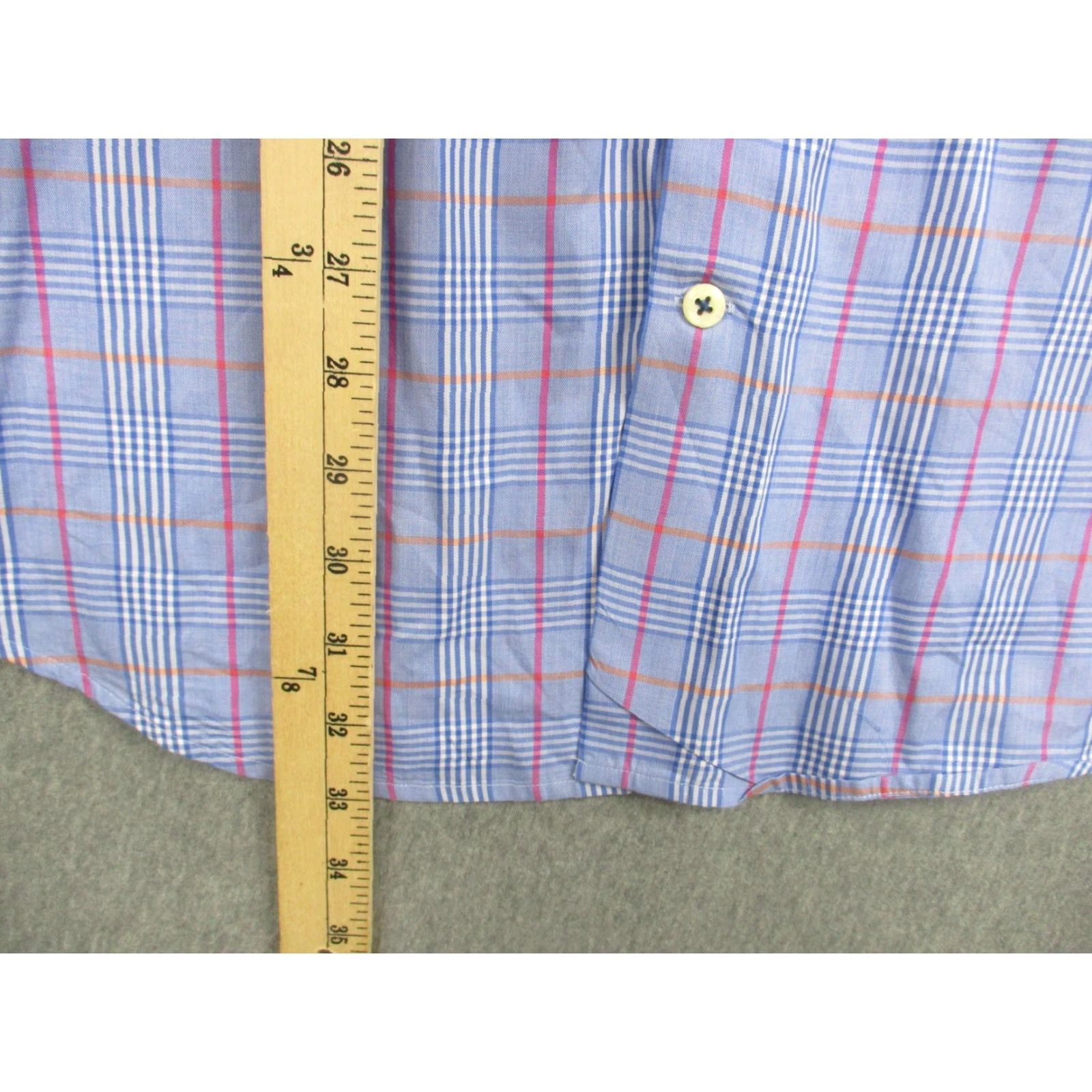 Peter Millar **Peter Millar Classic Blue Red Plaid Mens Large Dress Shirt** User: **Peter Millar Classic Blue Red Plaid Men's Large Dress Shirt** Size 42R - 4 Thumbnail
