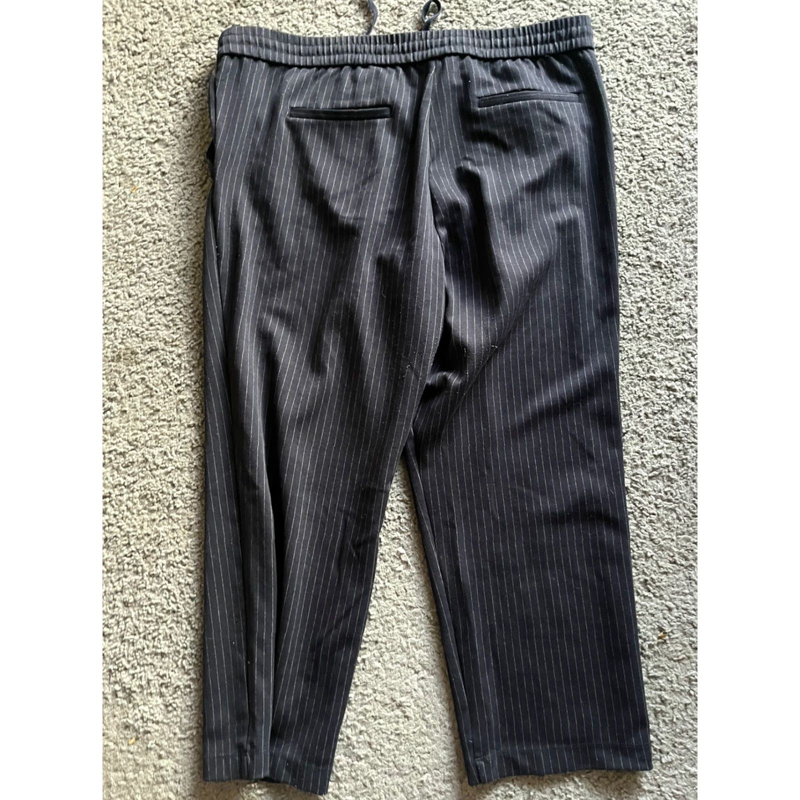 Loft Loft Activewear Pants Navy Blue Stripe Stretch Drawstring XL Womens Regular Polyester Blend Size 40" / US 18 - 3 Thumbnail