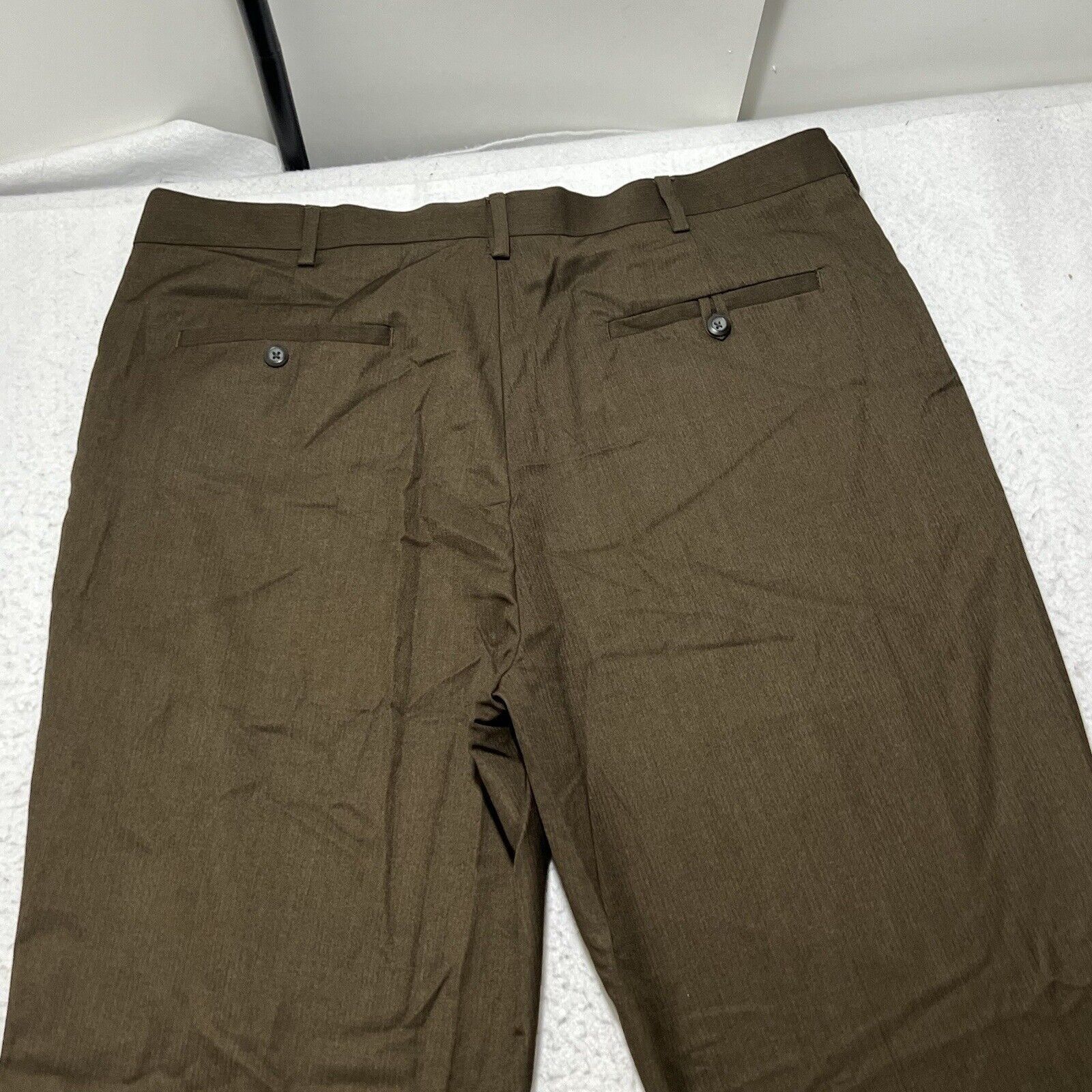 Perry Ellis Perry Ellis 36x32 Flat Front Straight Brown Suit Dress Pants Size US 36 / EU 52 - 6 Thumbnail