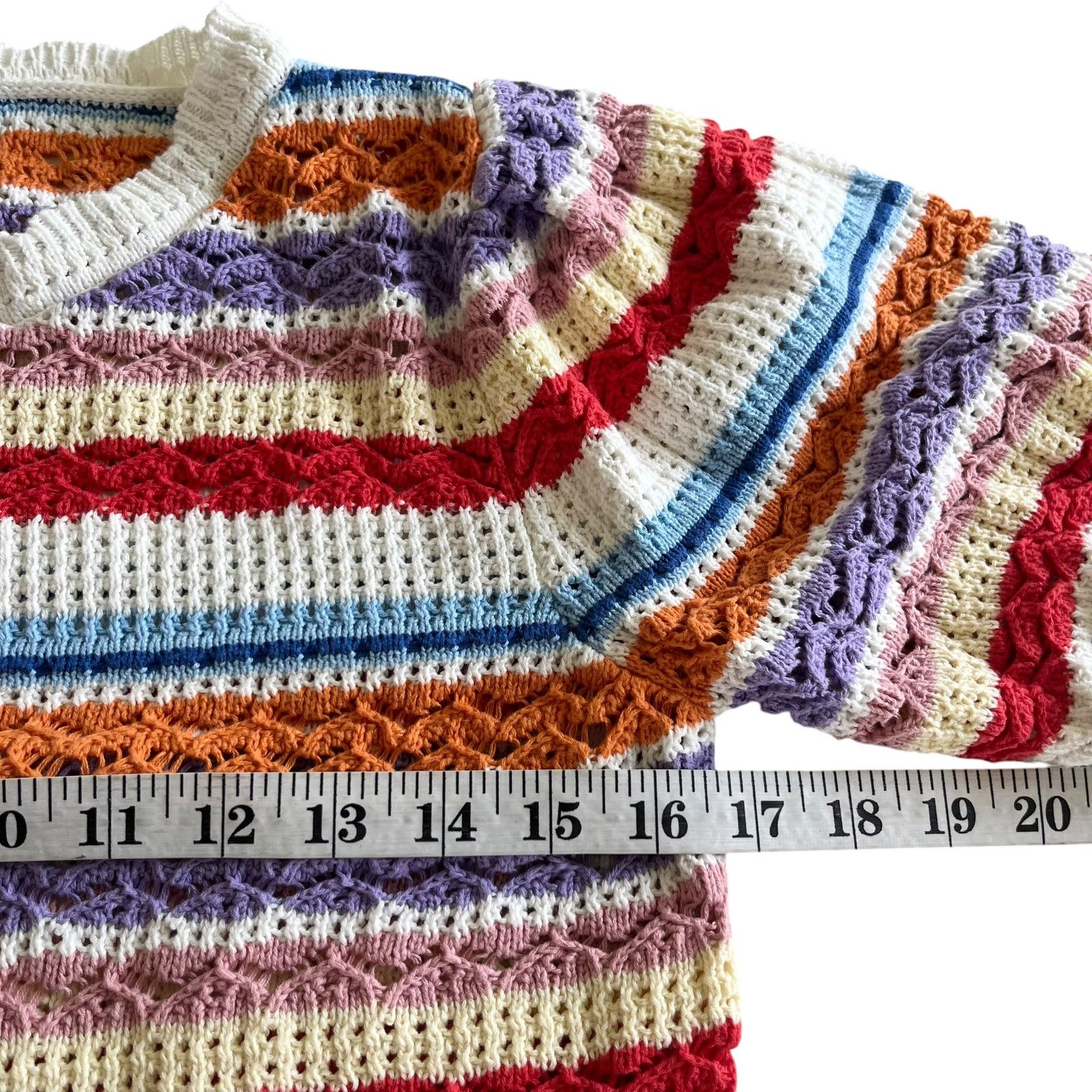 Other Suncoo Panaca Multicolor Striped Knit Puff Sleeve Sweater Size S / US 4 / IT 40 - 10 Thumbnail