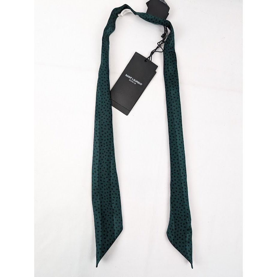 Saint Laurent Paris o1rshd1 Size: OS / Grand Ascot Pekin Seta Scarf Green/Black Size ONE SIZE - 2 Thumbnail
