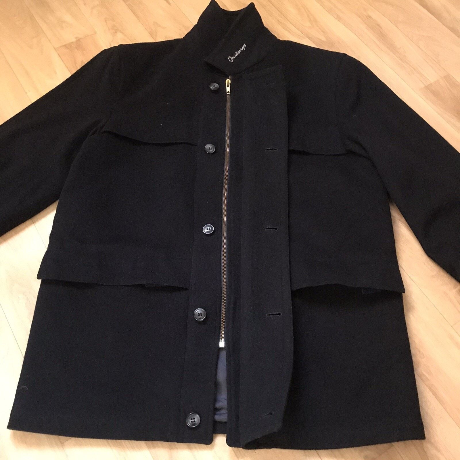 Burberry vintage burberry coat jacket wool overcoat men's blue navy Size US M / EU 48-50 / 2 - 3 Thumbnail