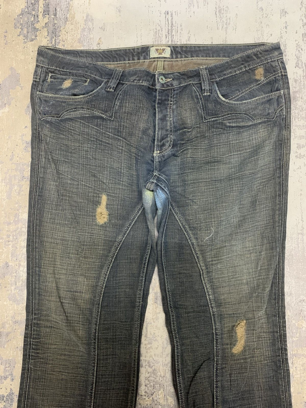 If Six Was Nine Vintage Antik Denim Ripped Mudwash Oversize Distress Denim Size US 41 - 2 Thumbnail