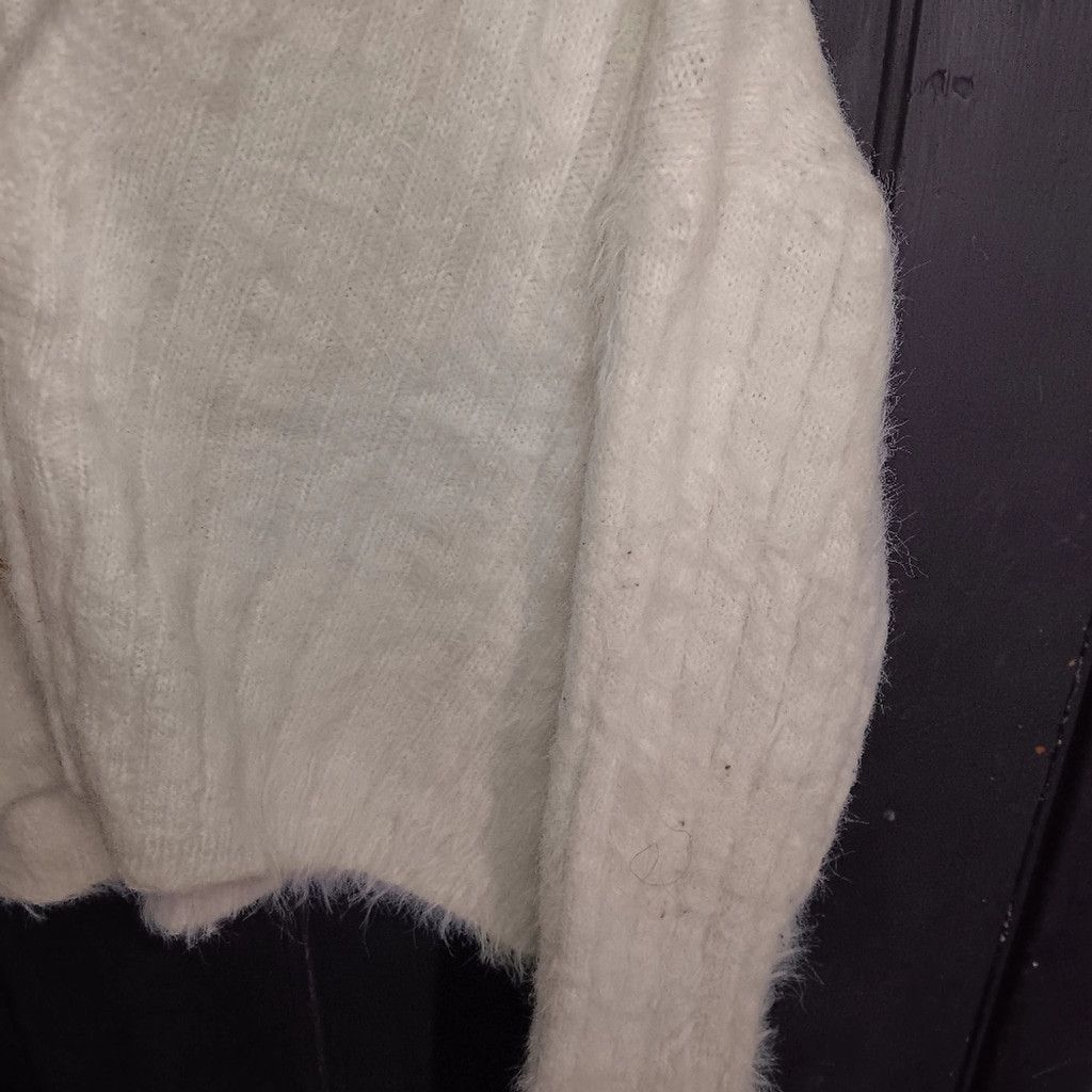 Missguided Missguided,off white,cropped cardigan, 10, very fuzzy, GUC Size L / US 10 / IT 46 - 6 Thumbnail