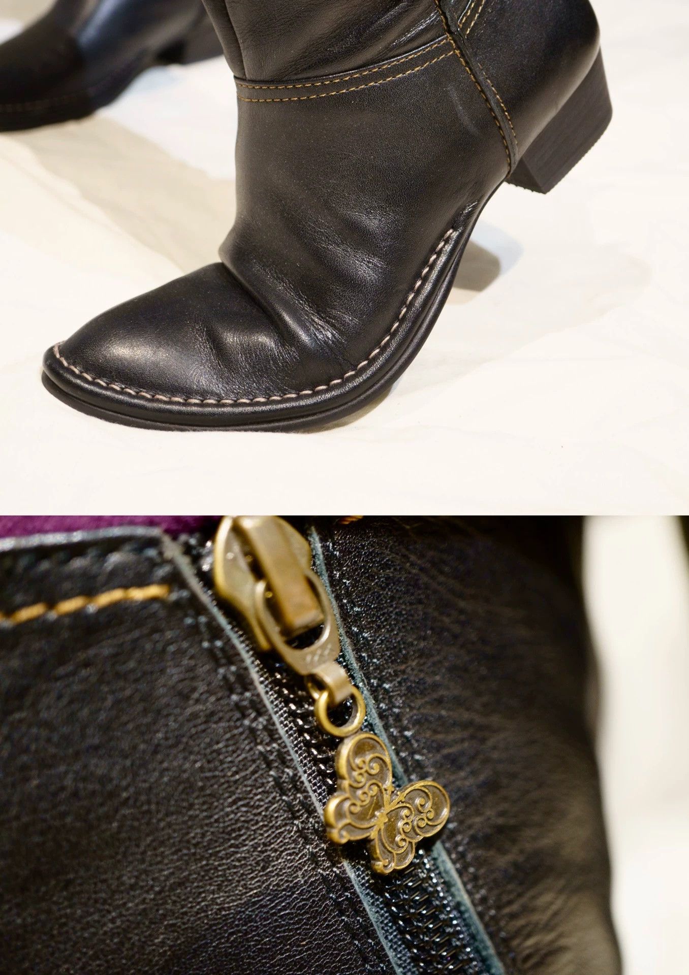 Anna Sui ANNASUI 1990s Magic Buckle Low Heel Boots 36-37 Size US 6 / IT 36 - 9 Thumbnail