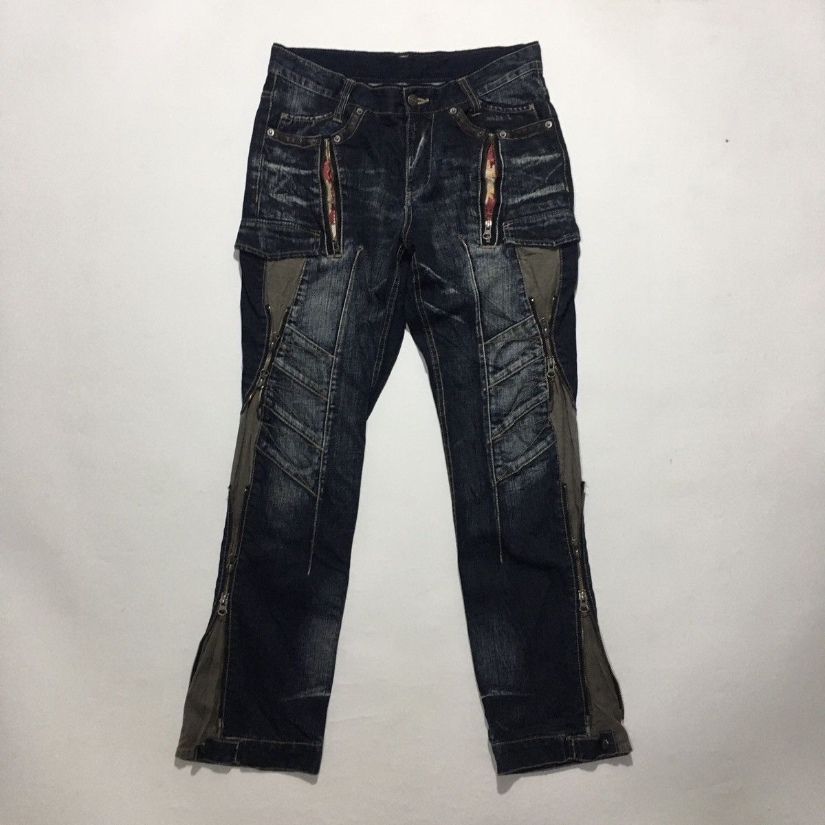 image of If Six Was Nine x Ppfm Archive Punk Ppfm Zipper Bondage Cargo Denim, Men's (Size 31)