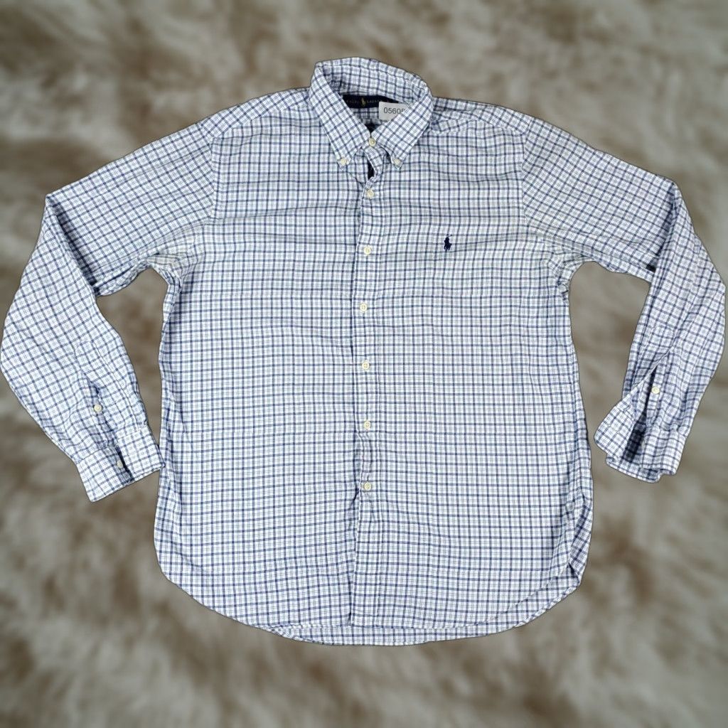 Ralph Lauren Ralph Lauren Shirt Mens Large Blue Plaid Pony Button Up Long Sleeve Casual Classic Preppy American Logo Size US L / EU 52-54 / 3 - 1 Thumbnail