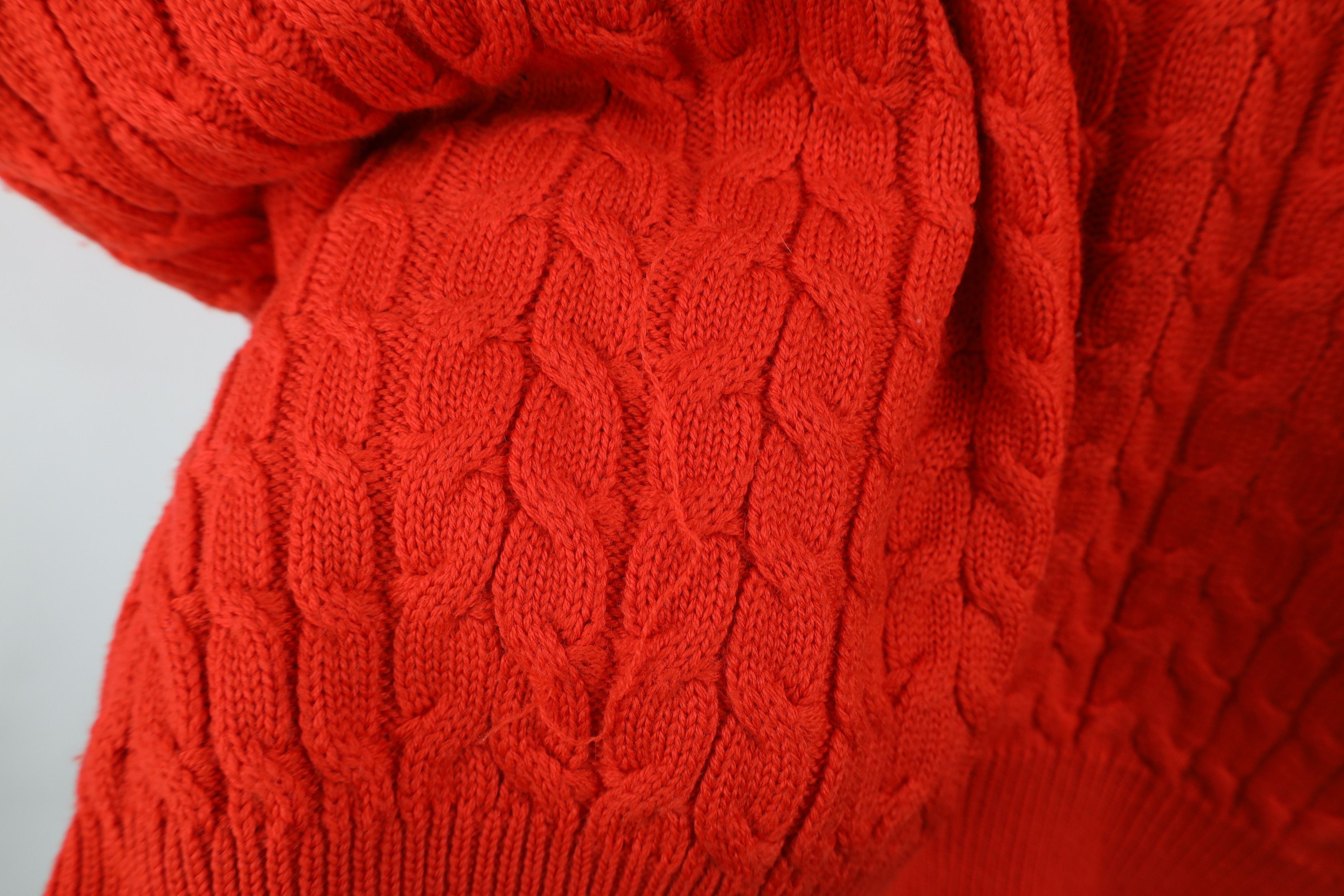 Vintage Vintage 90s Streetwear Chunky Cable Knit Mock Neck Sweater Size XXL / US 16-18 / IT 52-54 - 8 Thumbnail