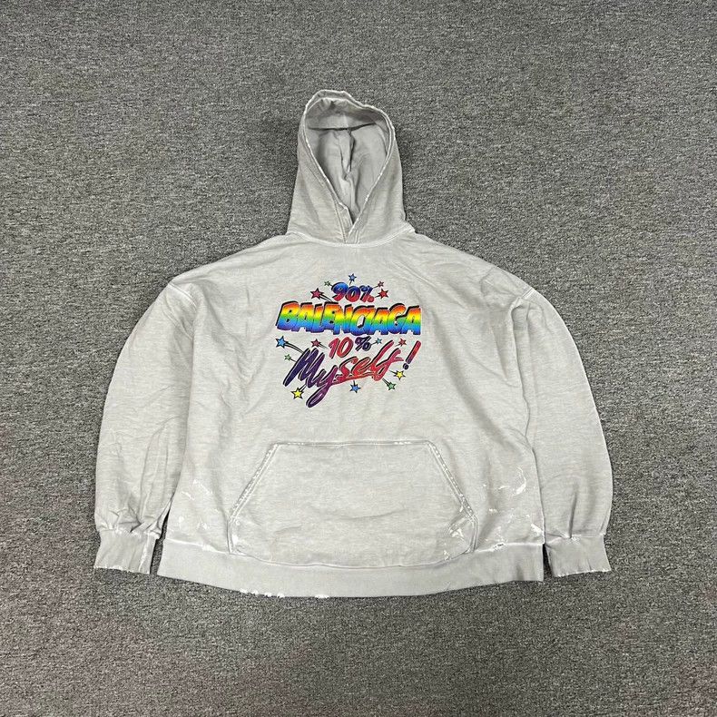 Balenciaga Balenciaga Rainbow Graffiti Logo Hoodie 2502-Nextarrow Size US M / EU 48-50 / 2 - 1 Thumbnail