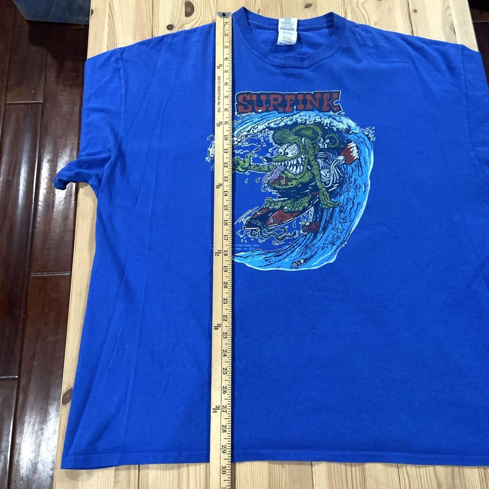 Vintage VINTAGE Rat Fink Shirt Men 2XL Blue Graphic Print Tee 2XL Adult T-Shirt Cars Art Size US XXL / EU 58 / 5 - 7 Thumbnail