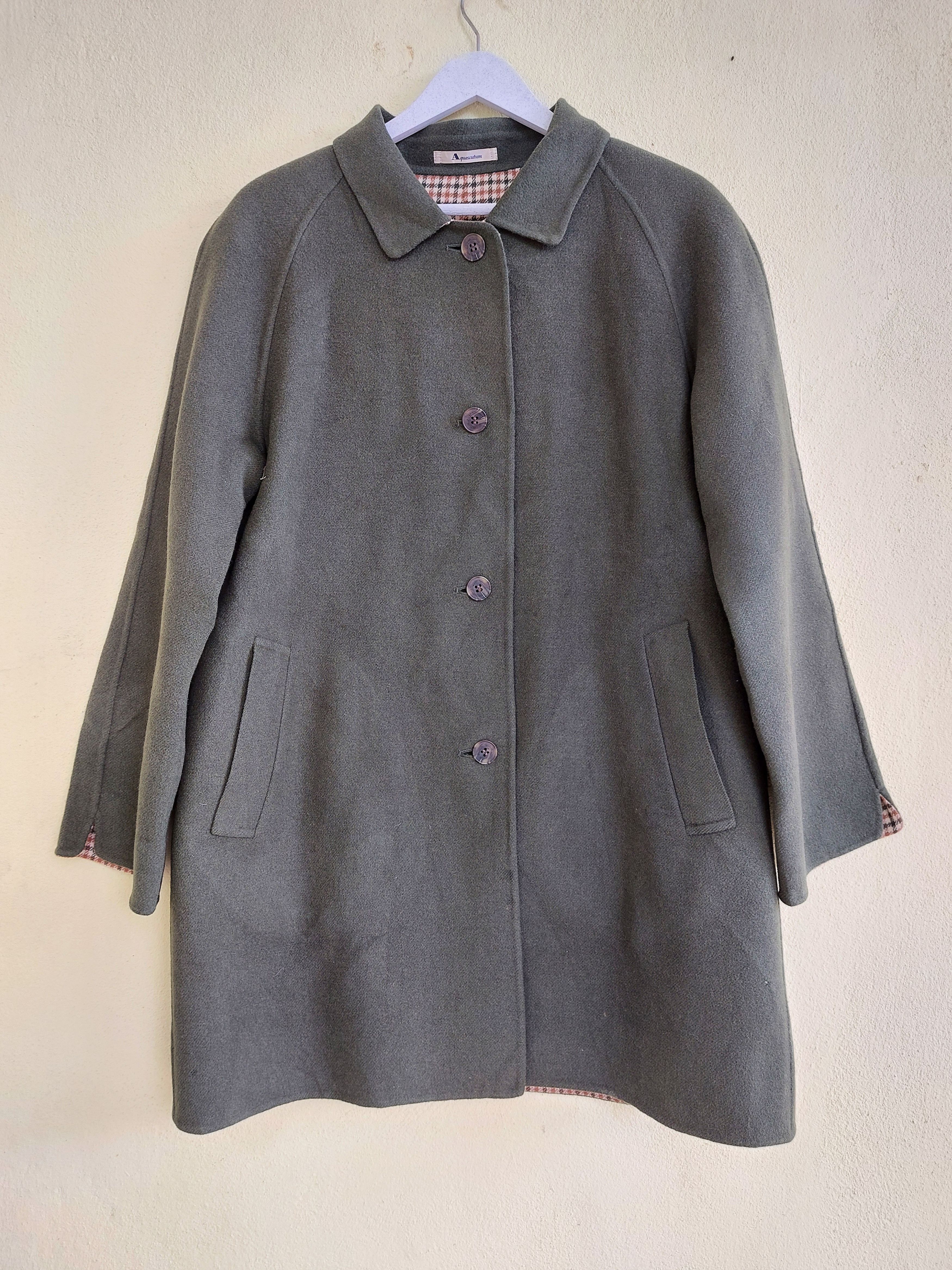 image of Aquascutum Wool Overcoat, Men's (Size Large)