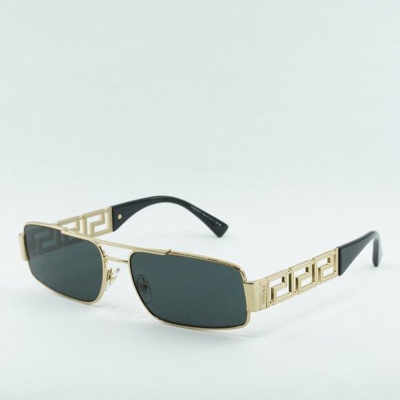 Versace Versace VE2257 100287 Sunglasses Gold Rectangle Frame Size ONE SIZE - 2 Thumbnail