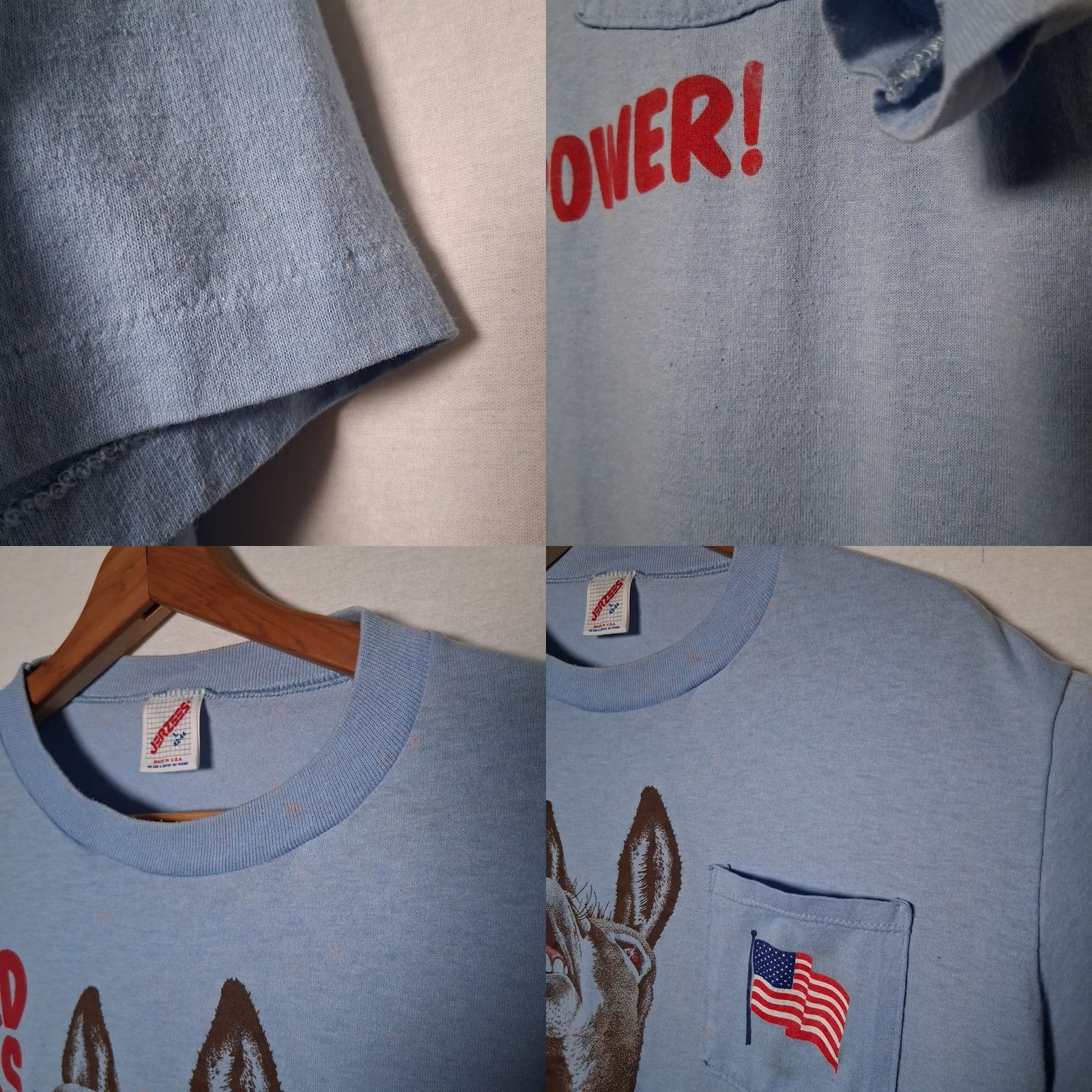 Jerzees VINTAGE Democrat T Shirt Blue Large USA Flag Patriotic Donkey Funny READ Shirt Mens JL Jerzees Size US L / EU 52-54 / 3 - 10 Thumbnail