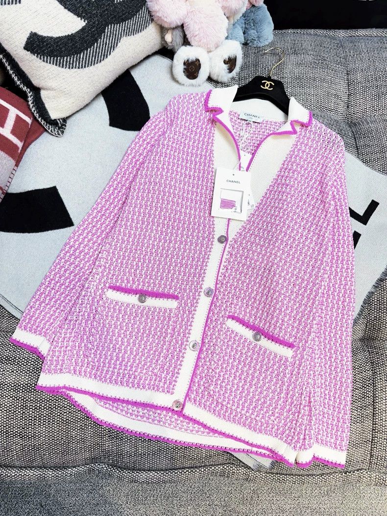 Chanel Chanel 22P pink purple with white fine plaid lion buckle l Size XS / US 0-2 / IT 36-38 - 5 Thumbnail
