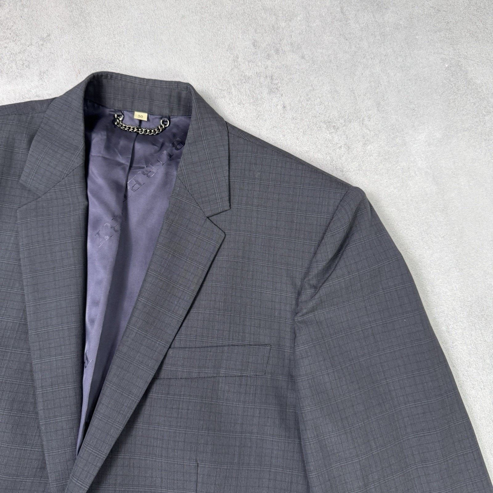 Burberry Burberry Men Blazer Two Button Grey Check Size 50 Size 40R - 2 Thumbnail