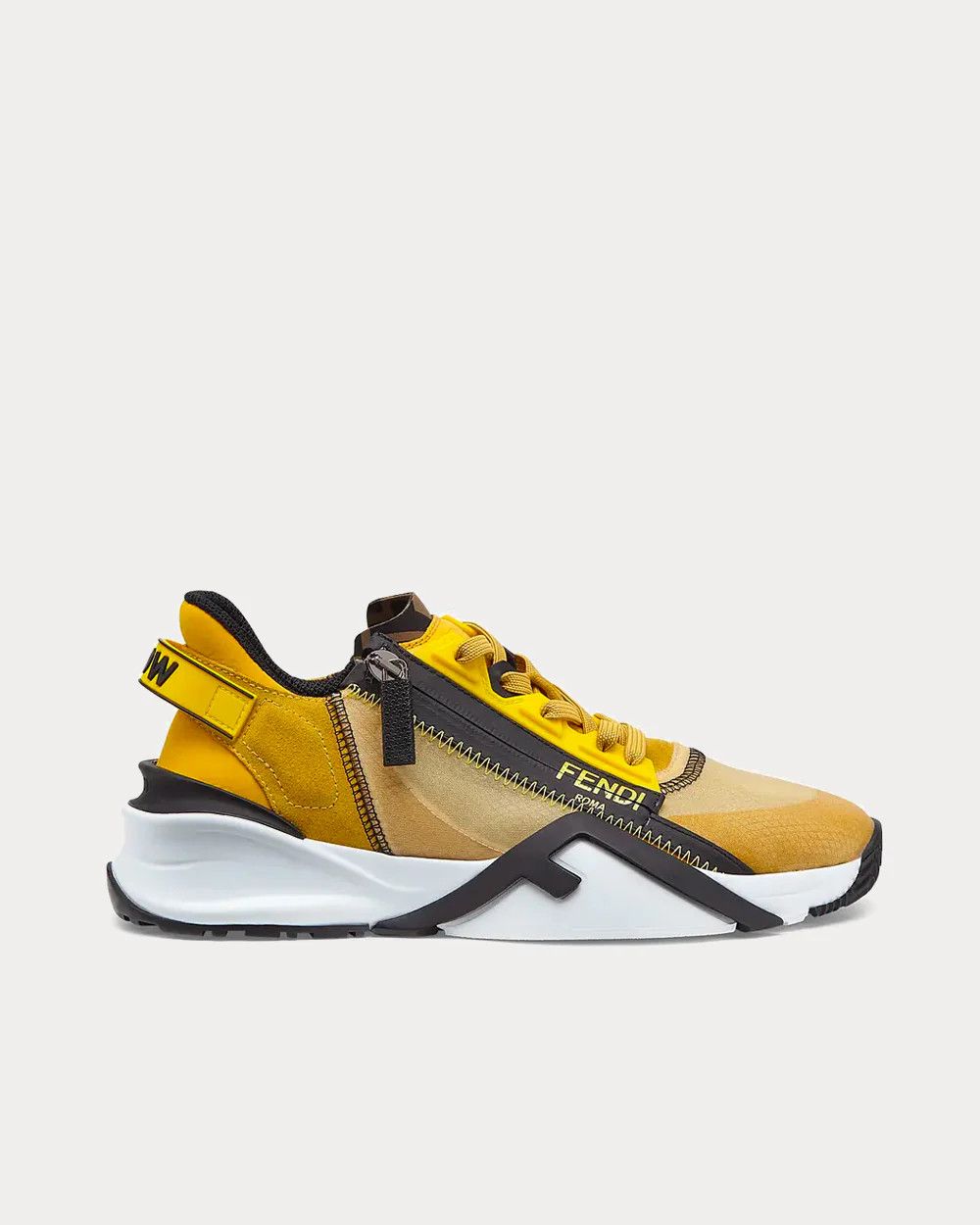 Fendi o1s1wg111025 Flow Low-Top Sneakers in Yellow/Black Size US 7 / IT 37 - 1 Thumbnail