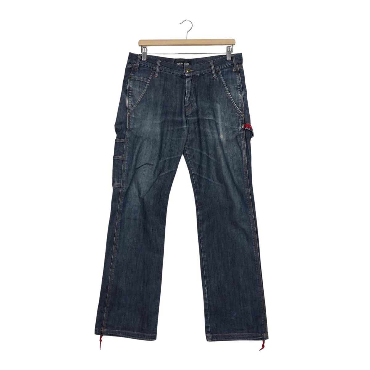 Japanese Brand 📌Rich Blue Vintage Denim Biker Pants Resque Squad Size 34" / US 12 / IT 48 - 2 Thumbnail