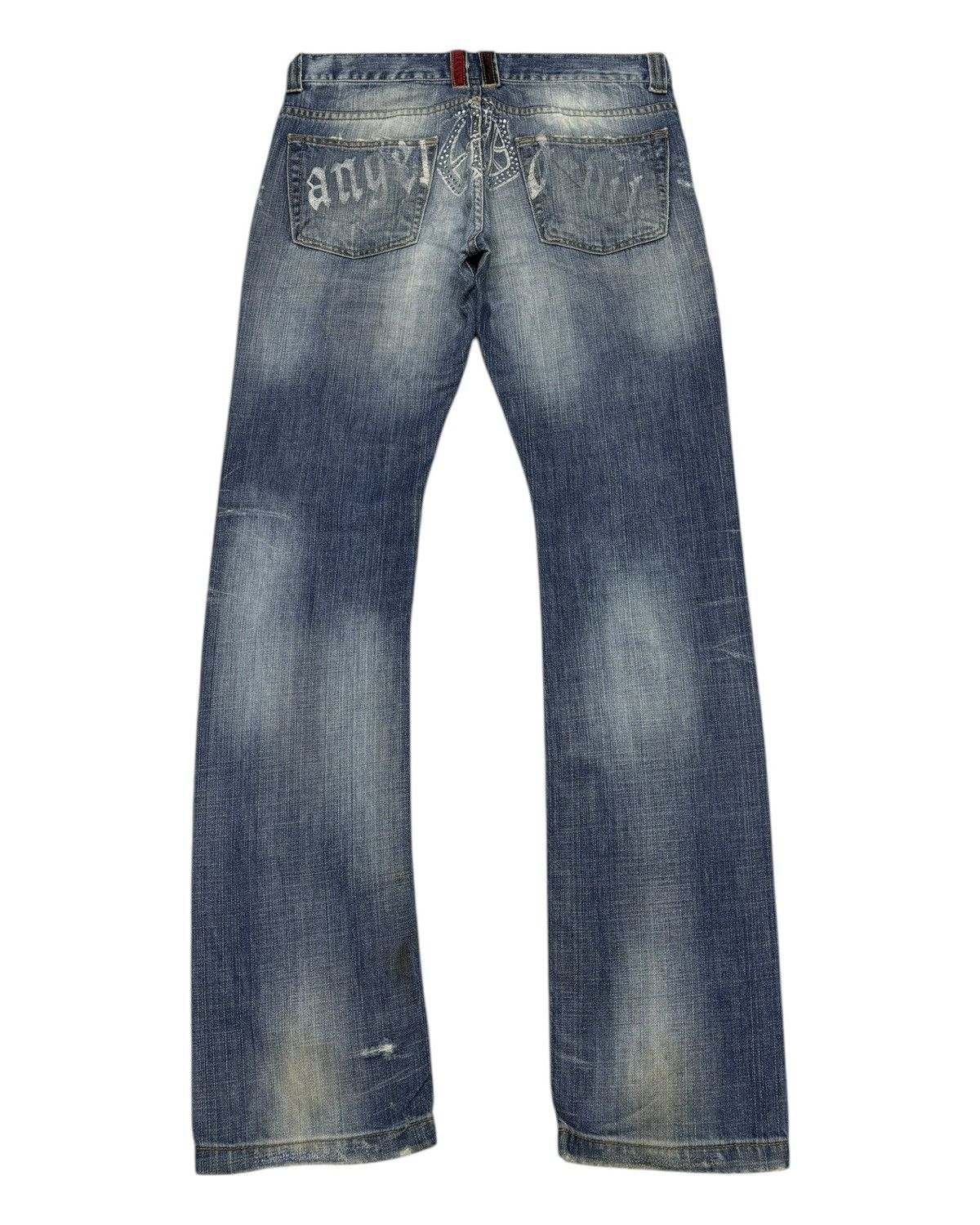 Angel Blue × If Six Was Nine × Japanese Brand 🔥Angel Devil Punk Distressed Denim Jeans Size US 32 / EU 48 - 1 Thumbnail