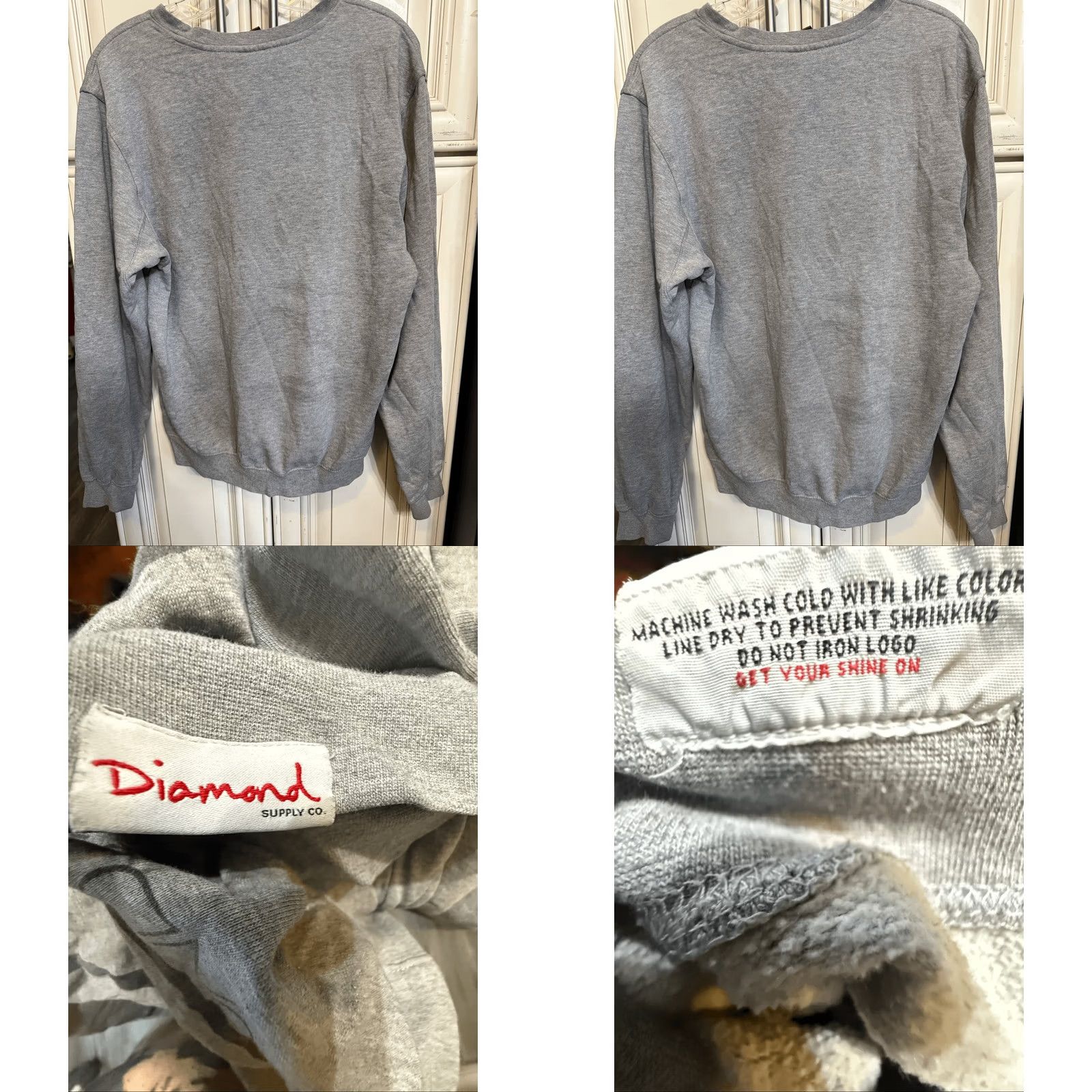 Diamond Supply Co. Diamond Supply Co. Men's Crewneck Heather Graphic Pullover Sweatshirt Gray Small Size US S / EU 44-46 / 1 - 8 Thumbnail