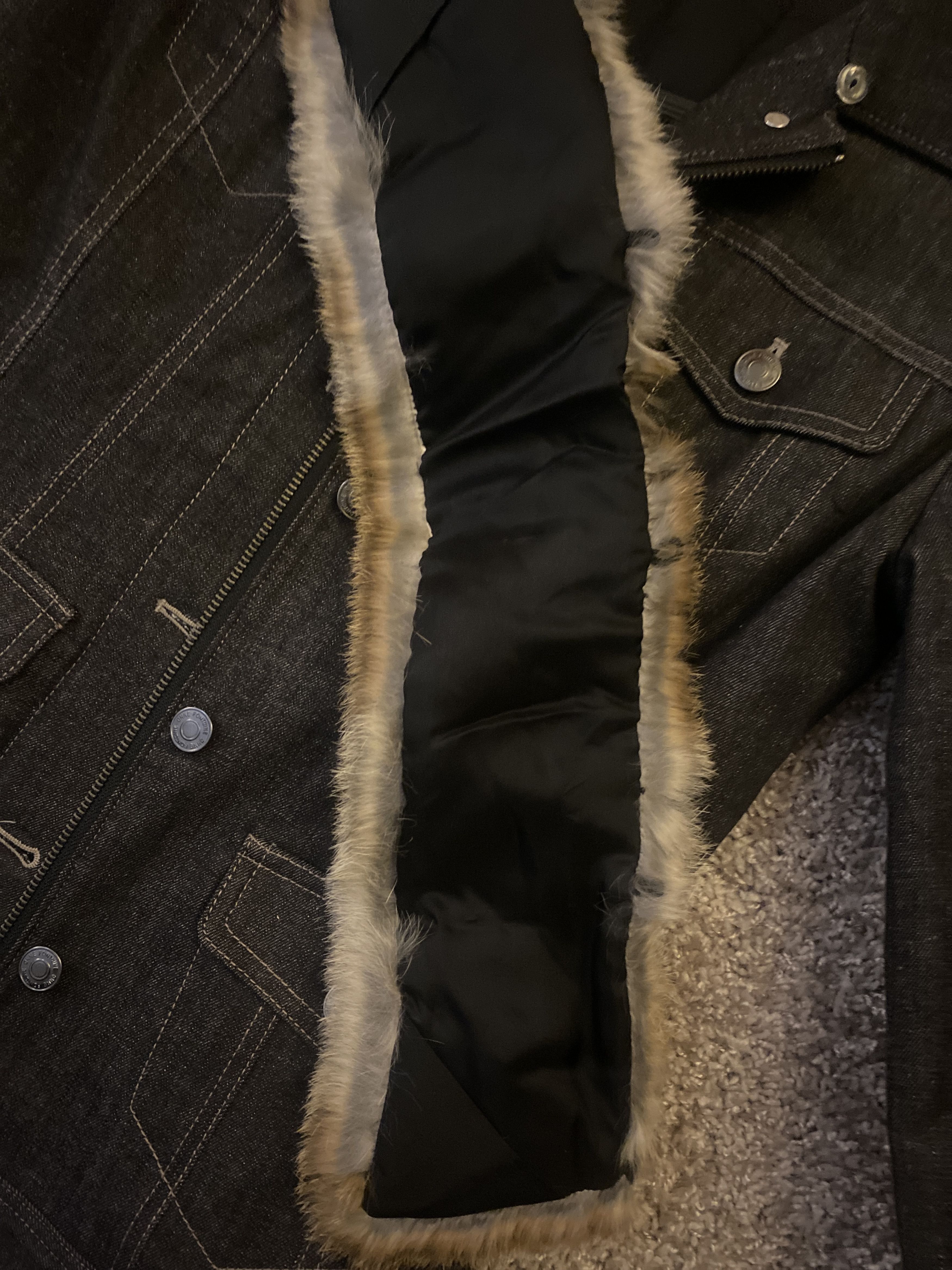 ANNE FONTAINE Anne Fontaine Blk Denim jacket with fur collar vintage Size S / US 4 / IT 40 - 19 Thumbnail