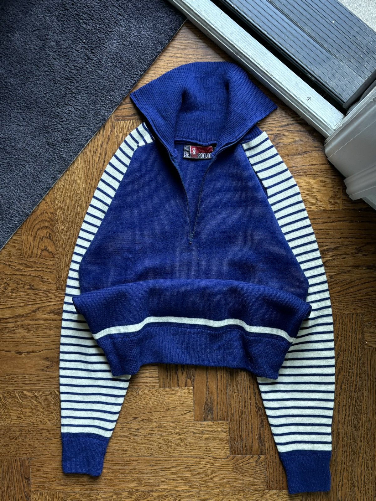 Fred Perry × Vintage 80s Vintage Ski Sweater Quarter Zip Track 70s Acrylic Raglan Size US M / EU 48-50 / 2 - 3 Thumbnail