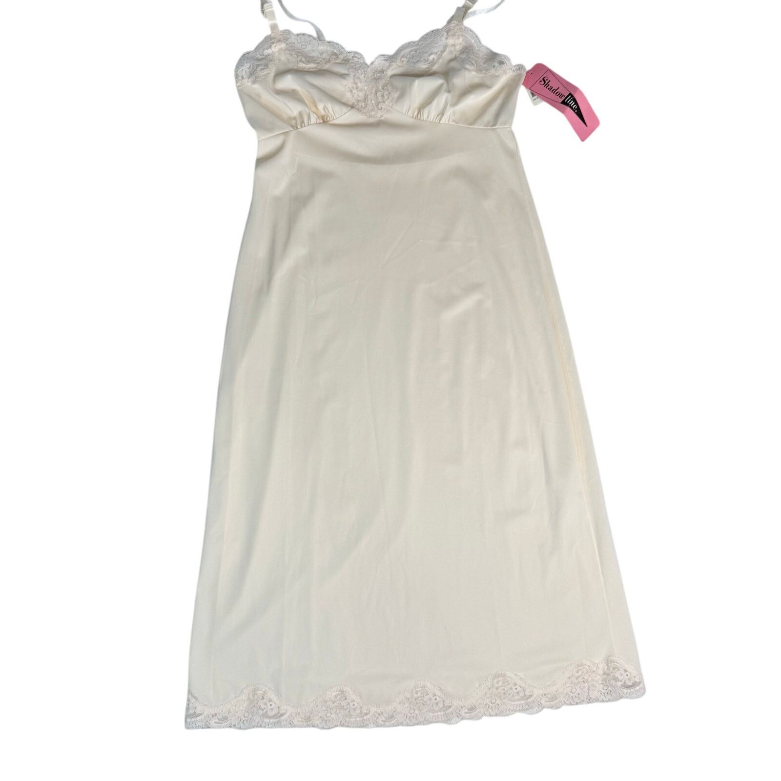 Vintage Vintage Shadowline Opacitrique Ivory Full Slip Dress Lace 34 Size S / US 4 / IT 40 - 1 Thumbnail