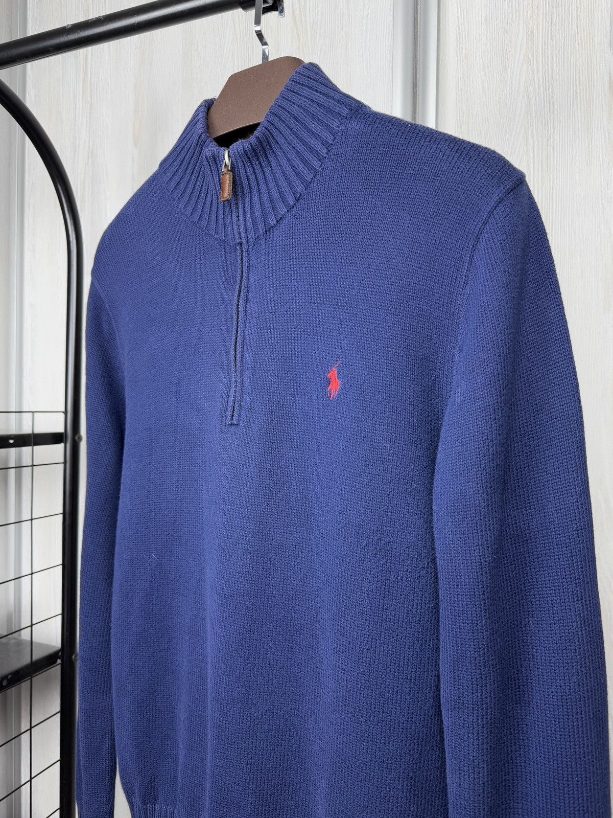 Polo Ralph Lauren Polo Ralph Lauren Sweater Blue 1/4 Zip Cotton Knit Pullover Size US M / EU 48-50 / 2 - 4 Thumbnail