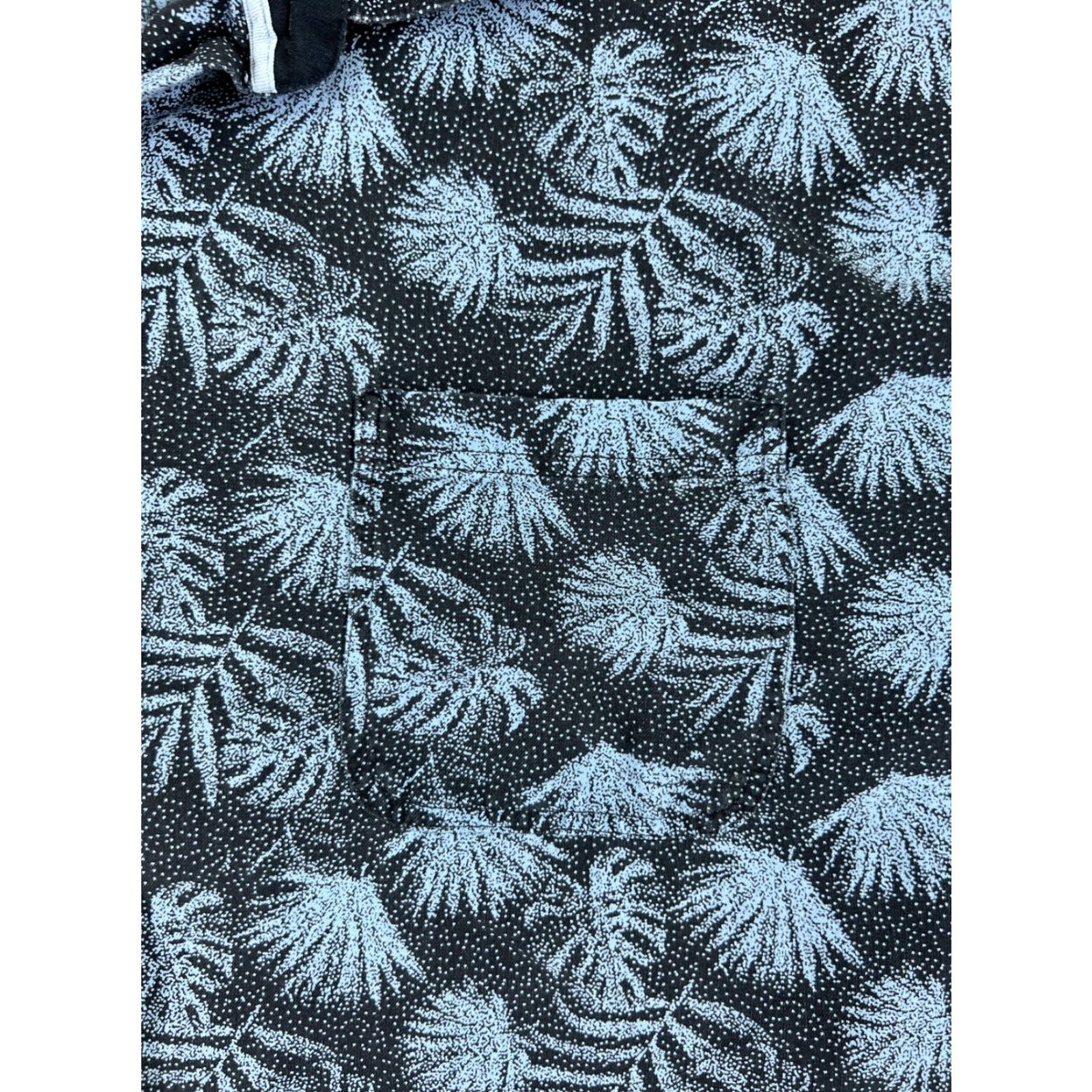 Nat Nast Nat Nast Shirt Mens 2XL Floral Palm Print Silk Button-Up Black Blue Casual Shirt Size US XXL / EU 58 / 5 - 6 Thumbnail