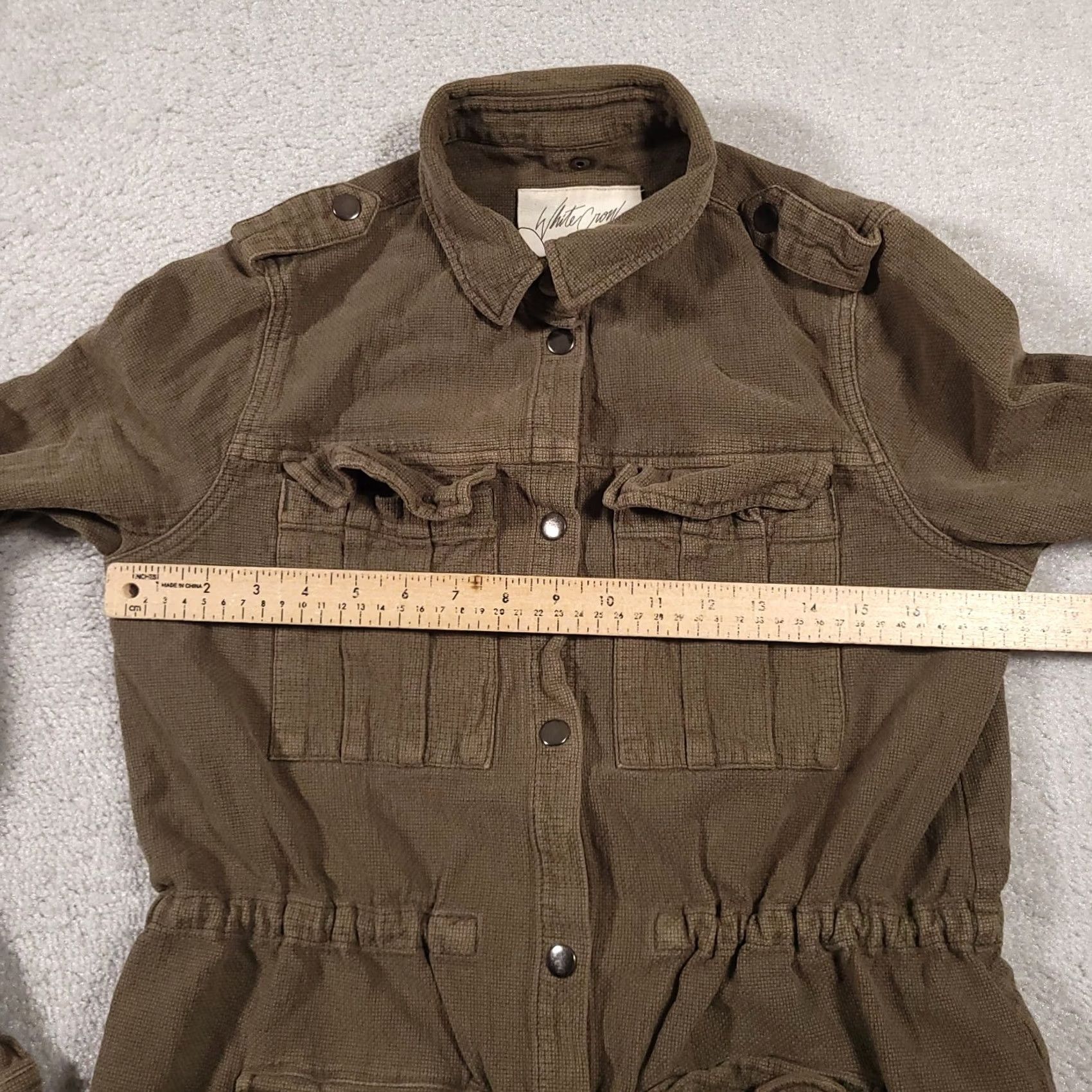 Anthropologie VINTAGE? White Crow Anthropologie Snap Jacket Women's Large Green Waffle Knit Military Size L / US 10 / IT 46 - 7 Thumbnail