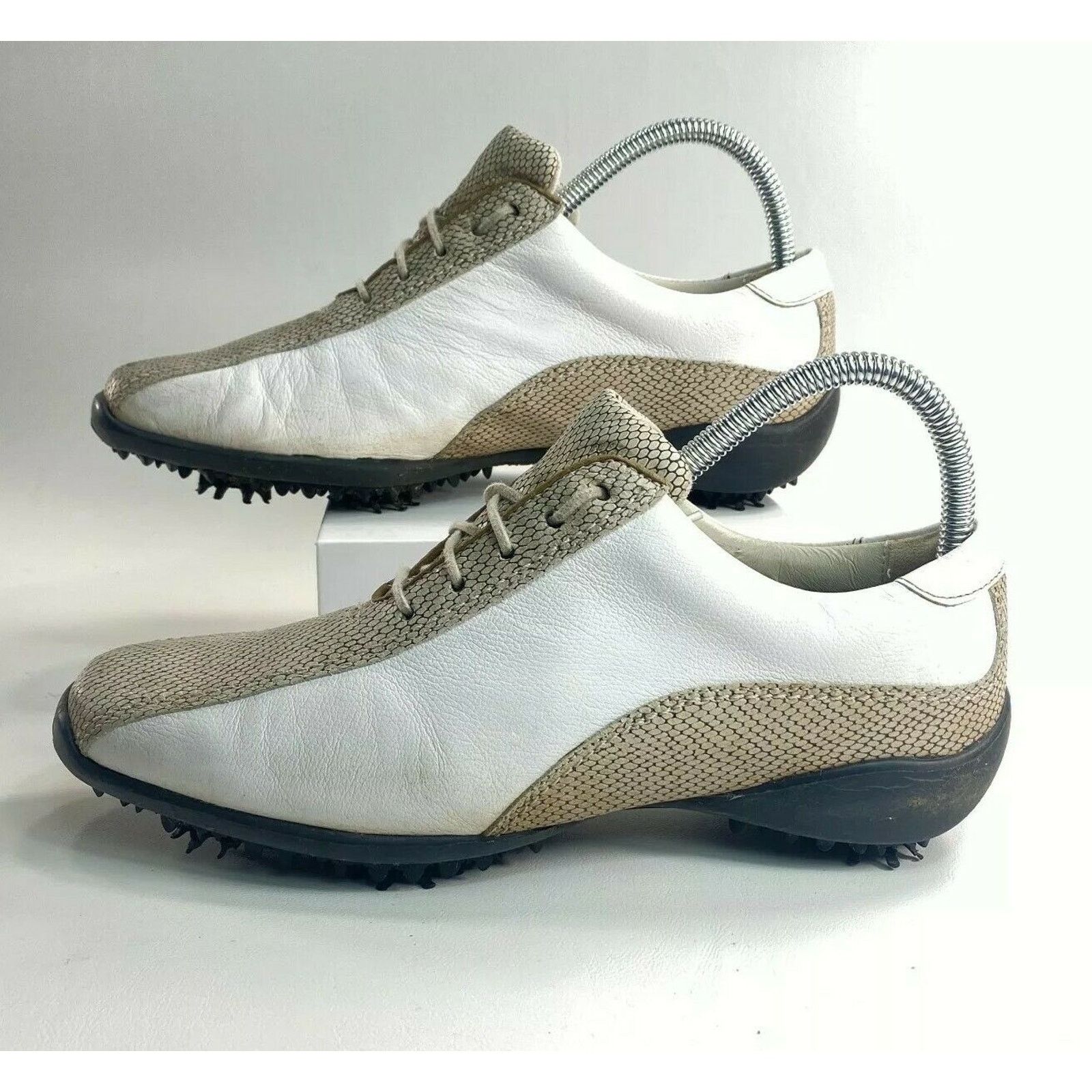 Footjoy Footjoy LoPro Golf Shoe Womens Size 7 97208 White Beige Size US 7 / IT 37 - 2 Thumbnail