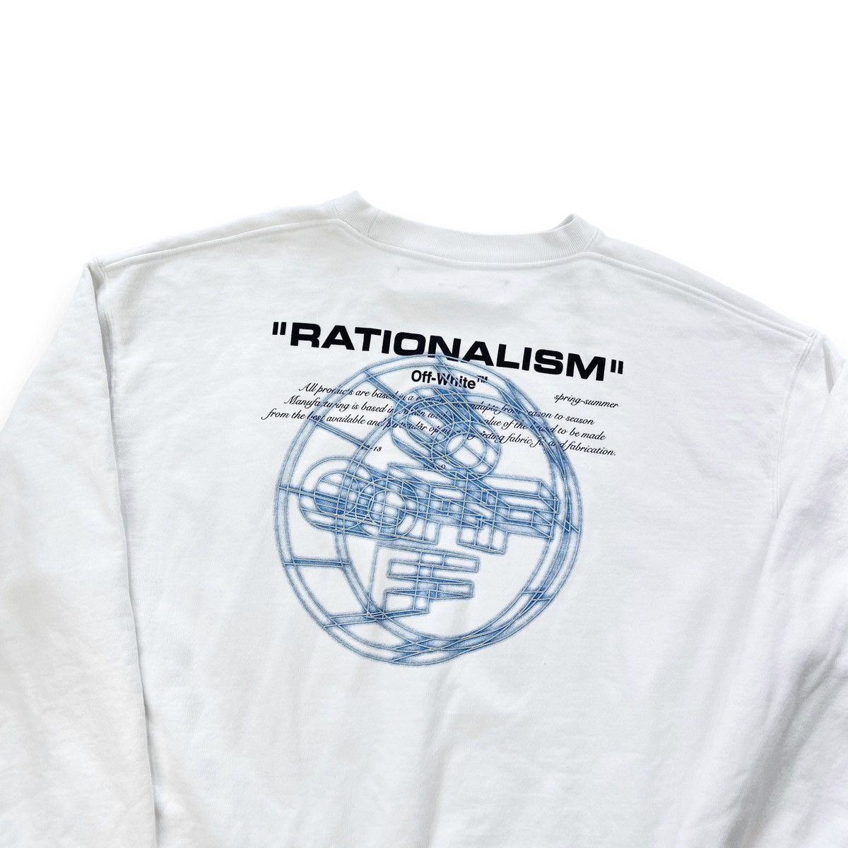 image of Off White Off-White Rationalism White Sweatshirt, Men's (Size XL)