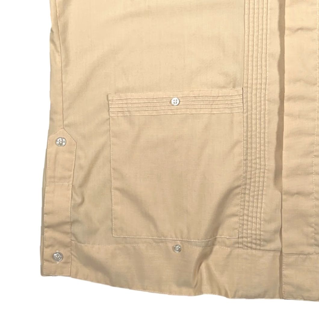 Vintage VINTAGE Guayabera Shirt Adult LARGE Brown Cuban Wedding Embroidered Buttons 70s Size US L / EU 52-54 / 3 - 6 Thumbnail