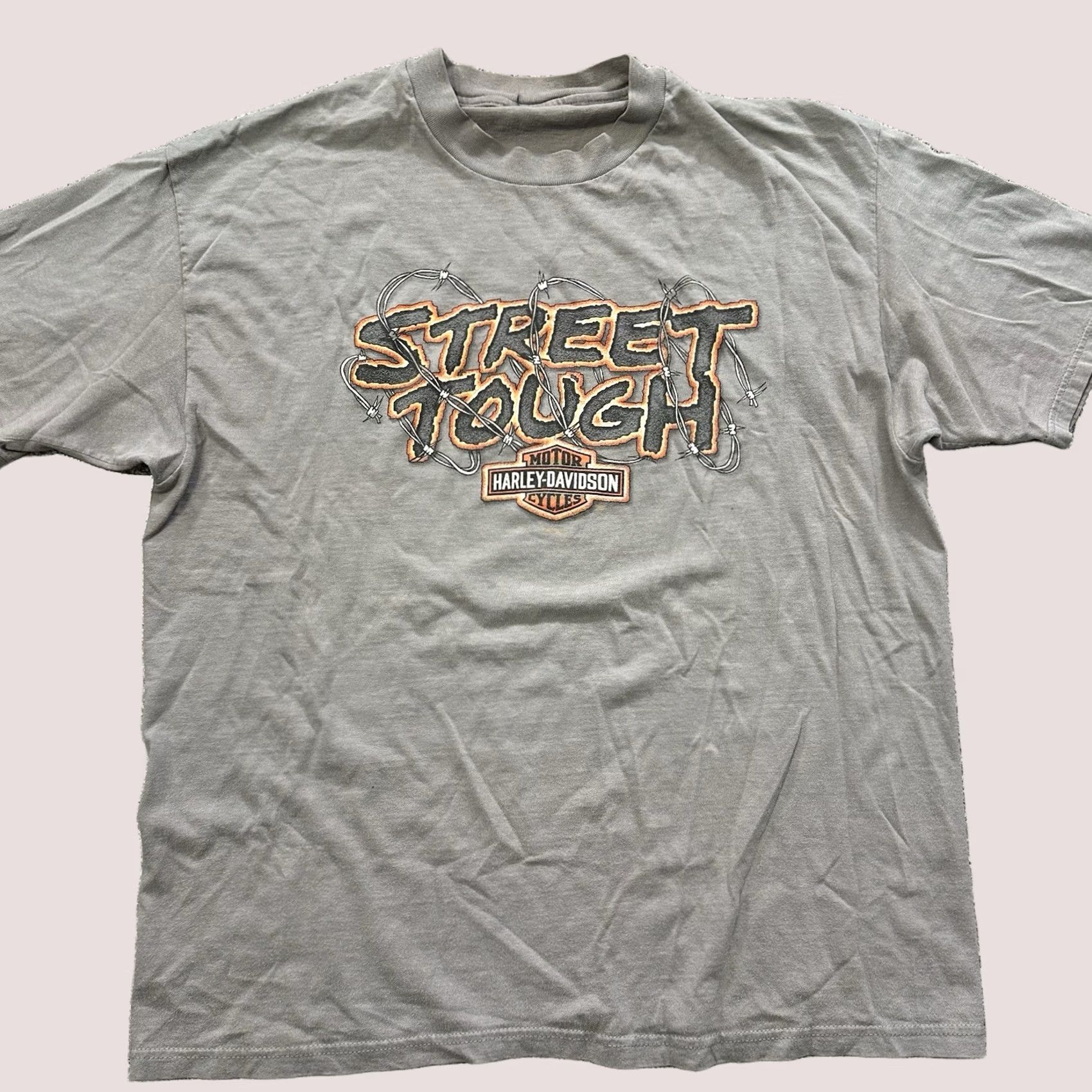 Harley Davidson VINTAGE Harley-Davidson Shirt Mens XL Gray Cotton Graphic Print Short Sleeve Crew Neck 2000s Biker Motorcycle Size US XL / EU 56 / 4 - 1 Thumbnail