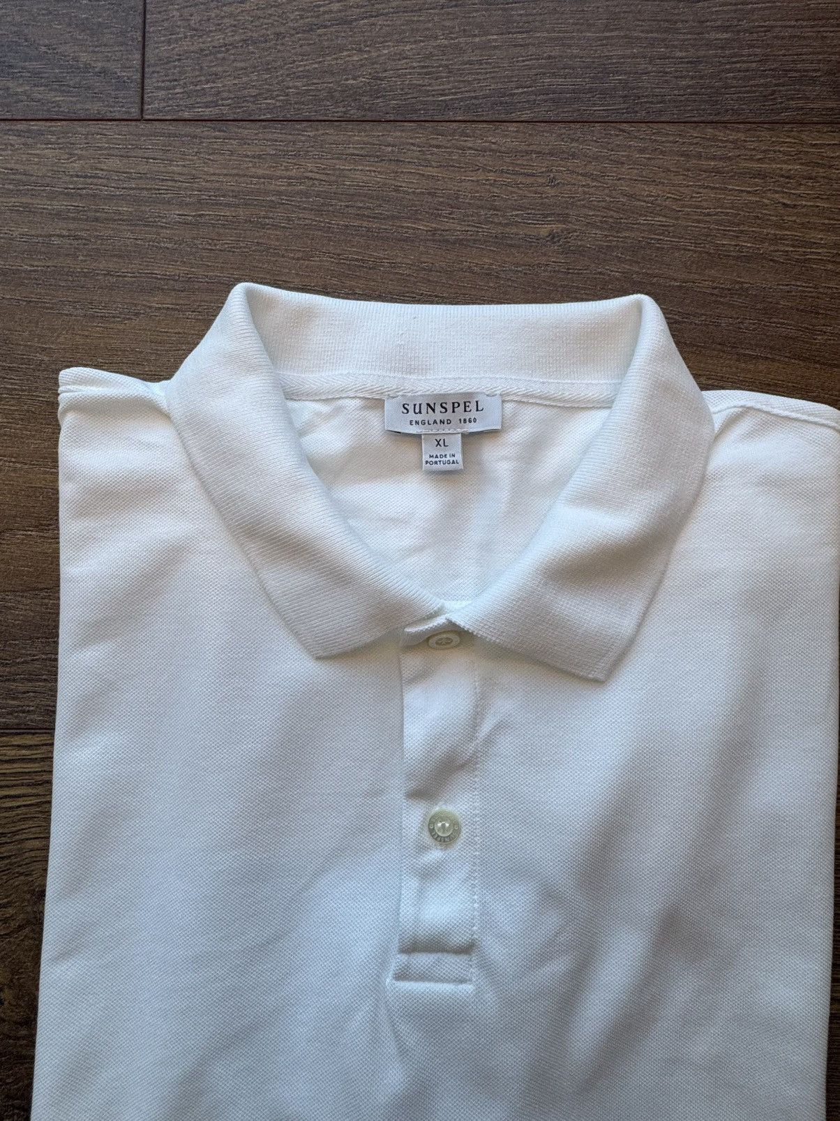 Sunspel Sunspel white Piqué Polo - Size XL Size US XL / EU 56 / 4 - 2 Thumbnail