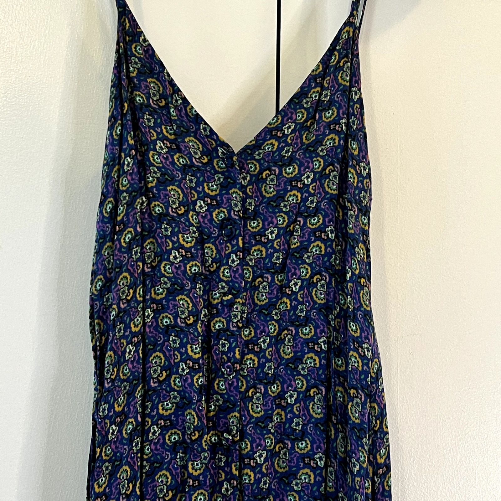 RHODE Rhode Gathered printed sateen maxi dress royal blue size S Size S / US 4 / IT 40 - 4 Thumbnail